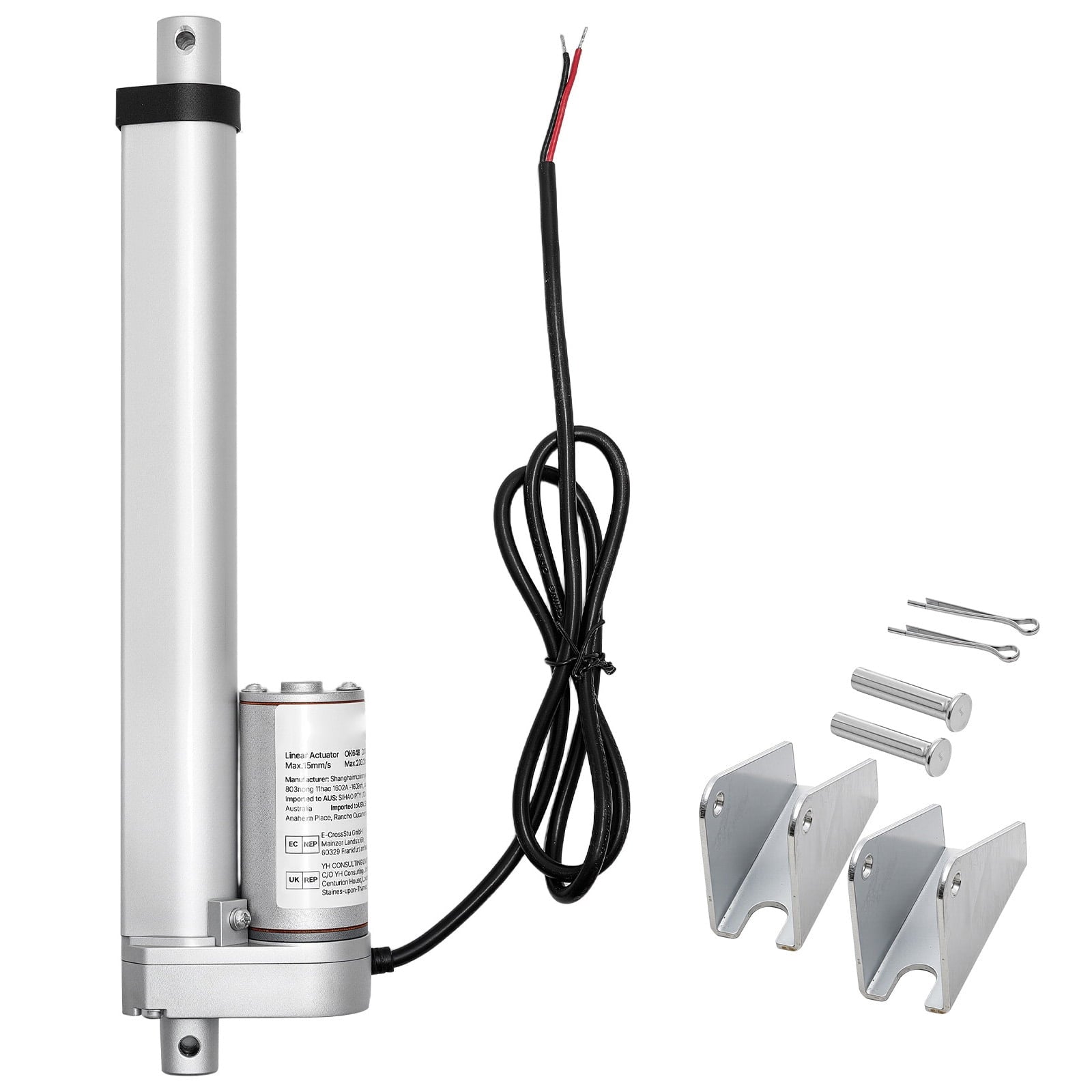 KFFKFF 12V Linear Actuator, 4-Inch High-Speed 0.6"/s Motion Actuator, 225lbs/1000N Capacity with IP54 Rating & Mounting Bracket for Adjustable Desks, Recliners, and Window/Door Automation