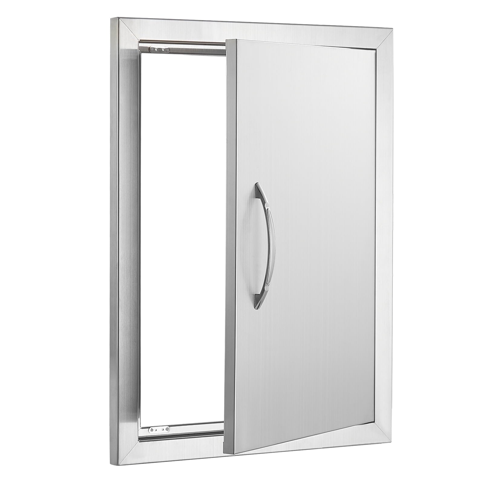 KFFKFF 16W x 22H Inch Stainless Steel Outdoor Kitchen Door, Single Vertical Access Door with Handle, Flush Mount Design for BBQ Island, Grilling Station, and Outdoor Cabinet