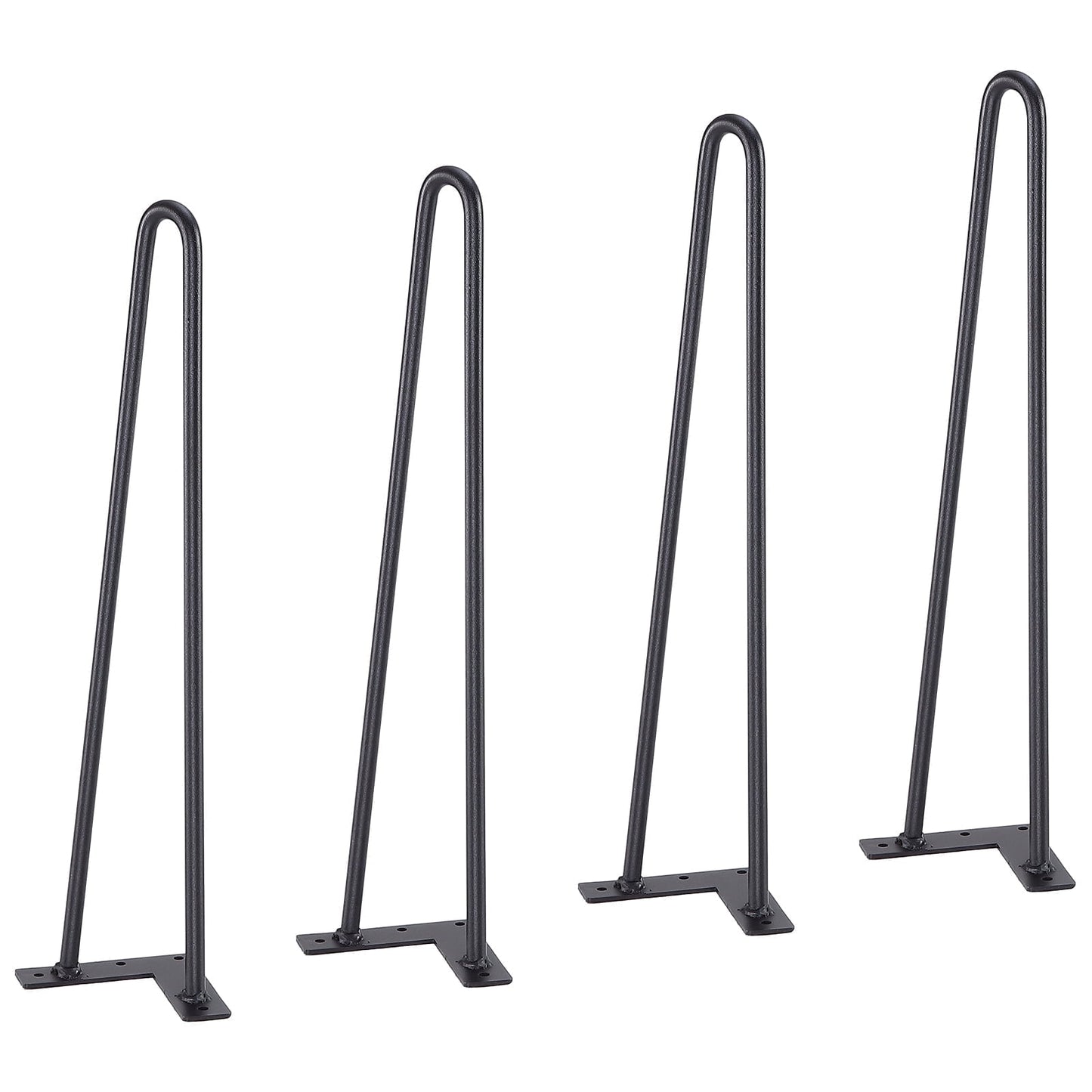 KFFKFF 19" Hairpin Furnishing Supports, Metallic DIY Home Endeavors for Bedside Table, Tea Table, Workstation, 500lbs Weight Tolerance with Rubberized Floor Safeguards, 4PCS in Black