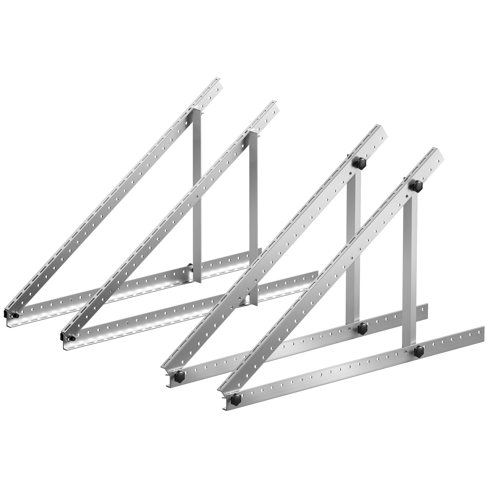 KFFKFF 2 Sets Adjustable Solar Panel Mounting Brackets, 45-Inch, 0-90Â° Tilt Support for 100-400W Panels, Lightweight Aluminum with Folding Legs for RVs, Boats, and Off-Grid Systems