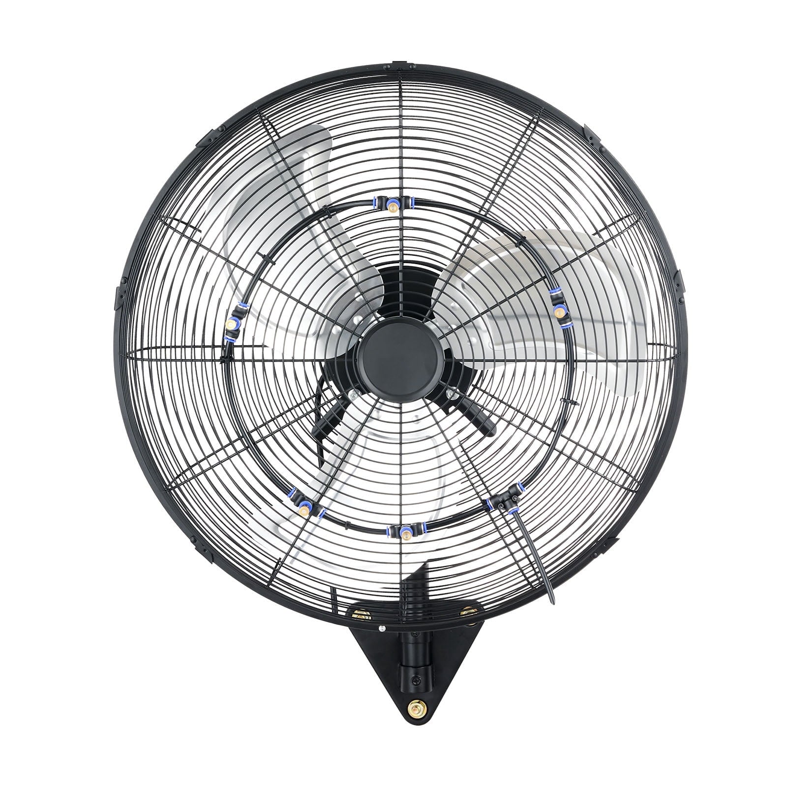 KFFKFF 20-Inch Wall-Mounted Fan with Oscillation, Misting, Remote Control, IP44 Rating, 3 Speeds, 18-Hour Timer, and Temperature Adjustment for Industrial, Commercial, Garage, Workshop, or Gym Use