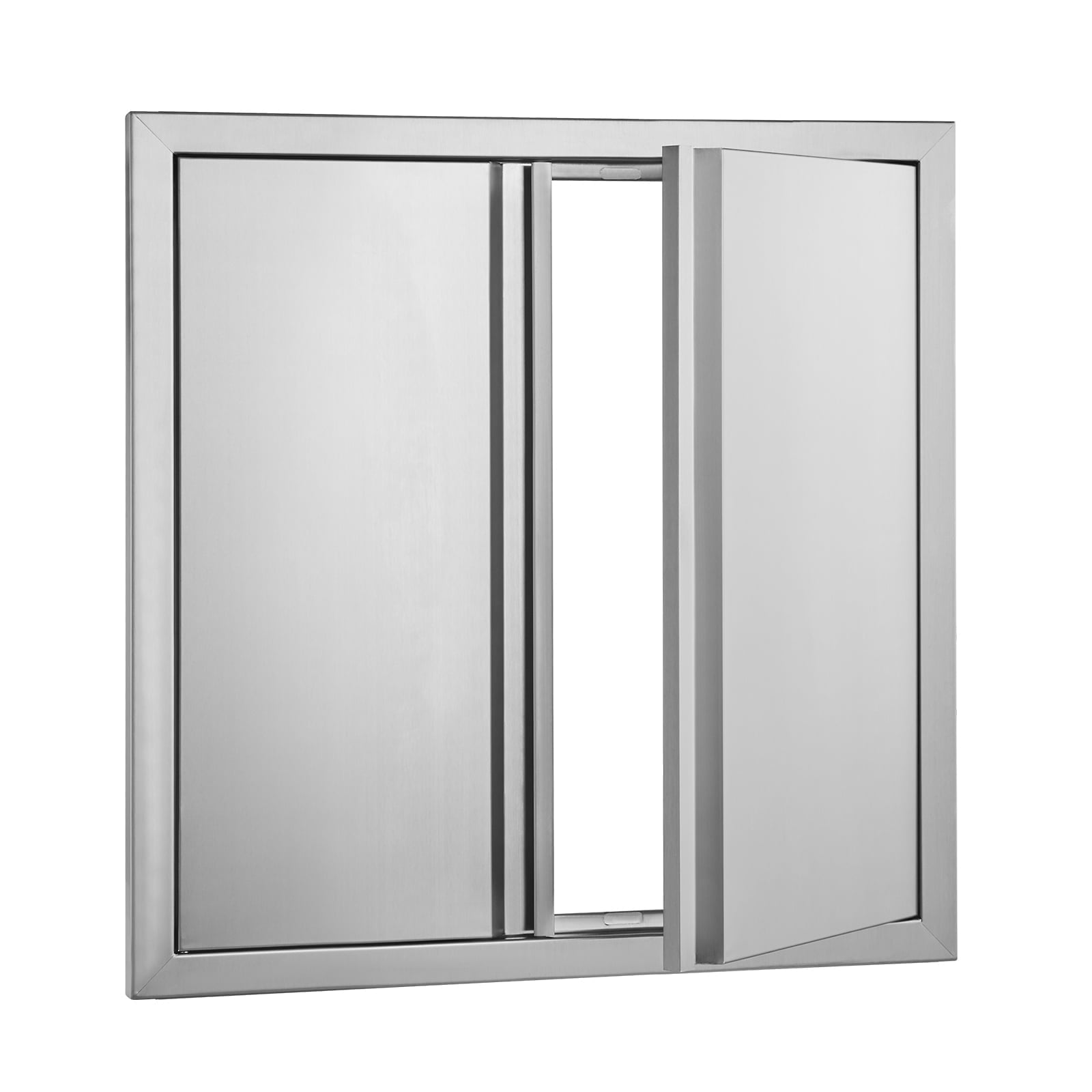 KFFKFF 24 x 24 Inch Double BBQ Access Door, Stainless Steel Outdoor Kitchen Door with Recessed Handles, Flush Mount Design for Grilling Stations, BBQ Islands, and Outdoor Cabinets