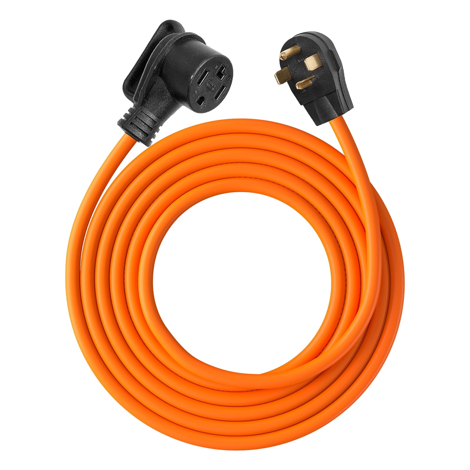 KFFKFF 25 ft Dryer Extension Cord, 4-Prong NEMA 14-30P to 14-30R, 125V/250V, STW 10AWG/4C, 30A, Copper Wire with Storage Bag and PVC Cable Tie, Suitable for Indoor and Outdoor Use