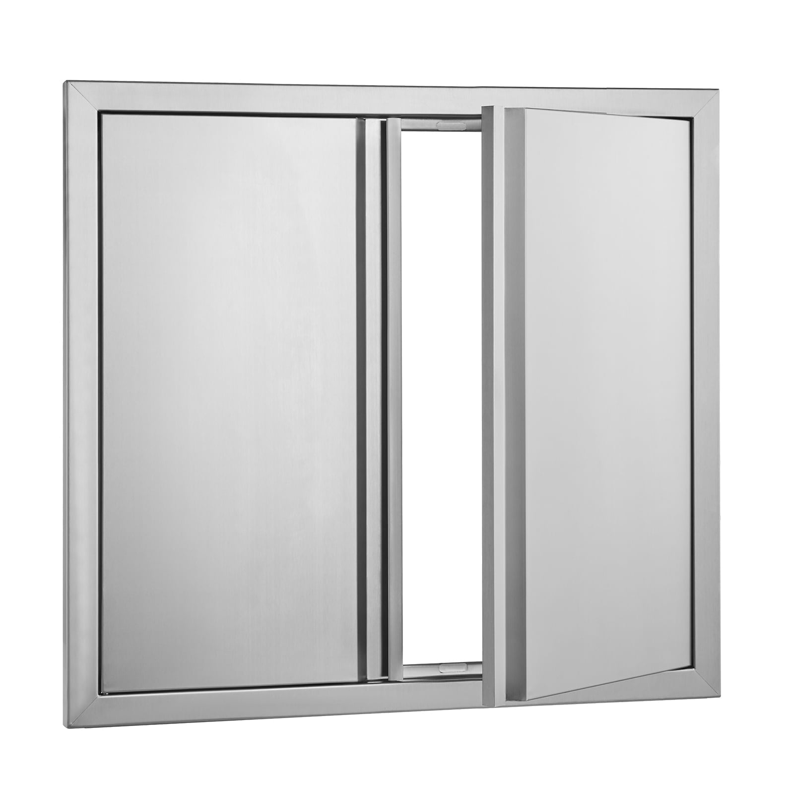 KFFKFF 26W x 24H Inch Double BBQ Access Door, Stainless Steel Flush Mount Design with Recessed Handles, Ideal for Outdoor Kitchens, Grilling Stations, and Storage Cabinets