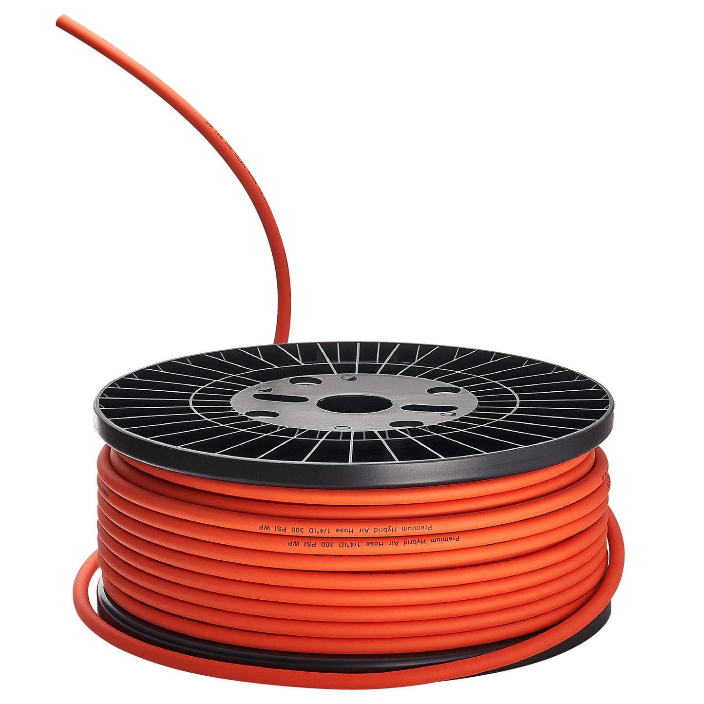 KFFKFF 3/8'' x 250ft Hybrid Air Hose, Durable, Lightweight, Kink-Resistant, Three-Layer Material for Automotive, Home & Construction Use, 300 PSI, Flexible in All Weather, Orange