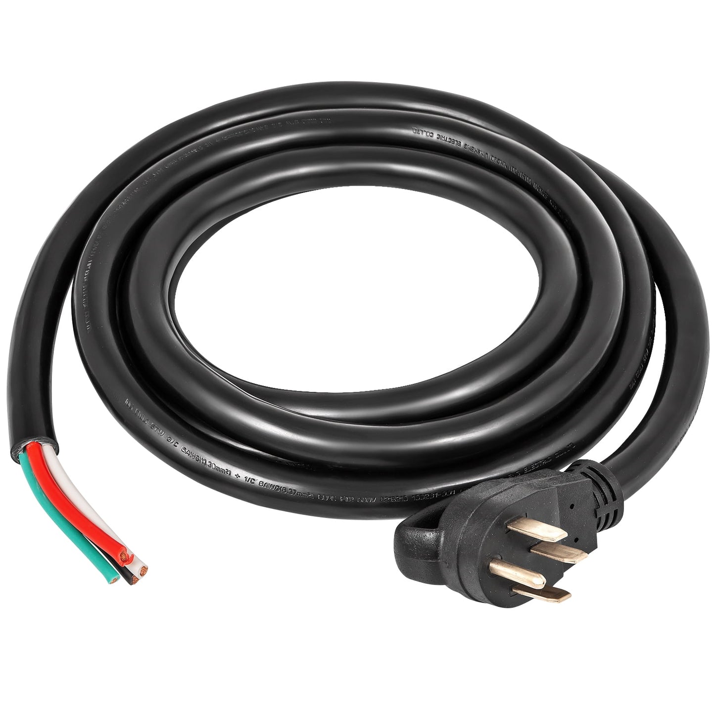 KFFKFF 30A 15ft Generator Power Cord, 3750W Robust Outdoor Generator Cord, NEMA L14-30P / Four NEMA 5-20R STJW Adaptable Power Cable with Secure Twist Lock Connectors, 125V