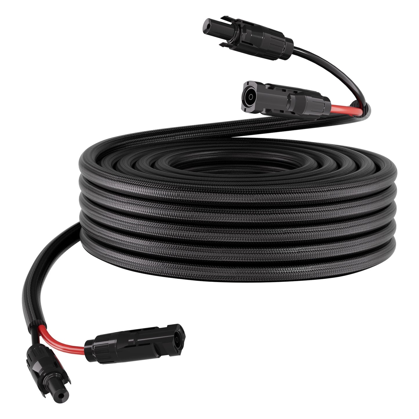 KFFKFF 30FT Solar Panel Extension Cable, 10 AWG, Durable Wire with Flame-Resistant Protective Sleeve, Male and Female Connectors, IP67 Waterproof Design, Suitable for Outdoor RV and Automotive Use