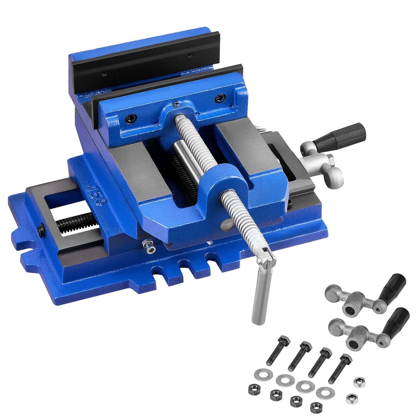 KFFKFF 4-Inch Cross Slide Drill Press Vise, 2-Way X-Y Axis Bench Clamp, 3.5-Inch Jaw Opening, Durable Cast Iron Construction, Ideal for Woodworking, Drilling, and CNC Milling Applications
