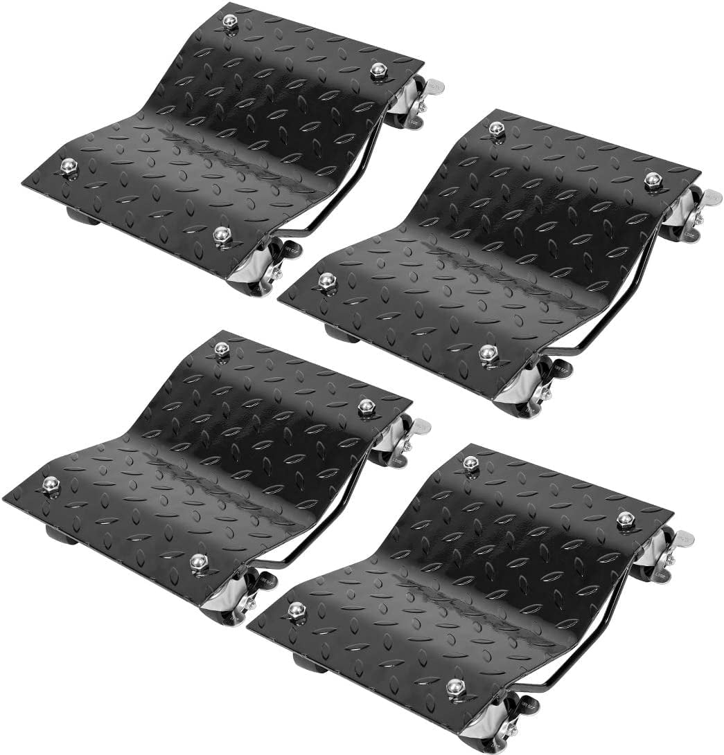 KFFKFF 4 Piece Wheel Dolly, 6000 lbs Car Moving Dolly, Wheel Dolly Car Tire Stake Set Heavy-duty Car Tire Dolly Cart Moving Cars, Trucks, Trailers, Motorcycles