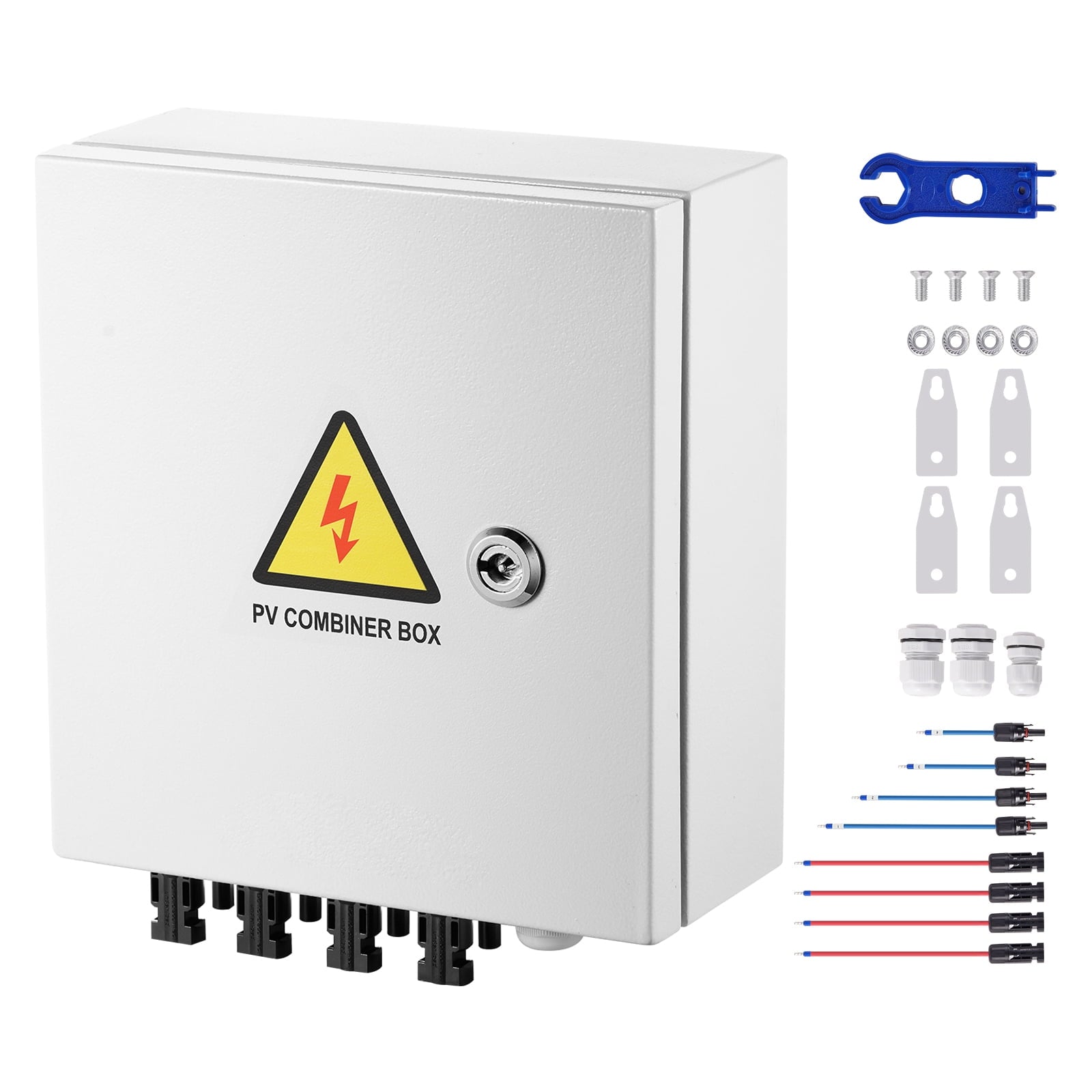 KFFKFF Solar Combiner Box Combiner Box Panel System Accessory with 15A Fuse SP-HL-S252310-15A Cold Rolled Steel