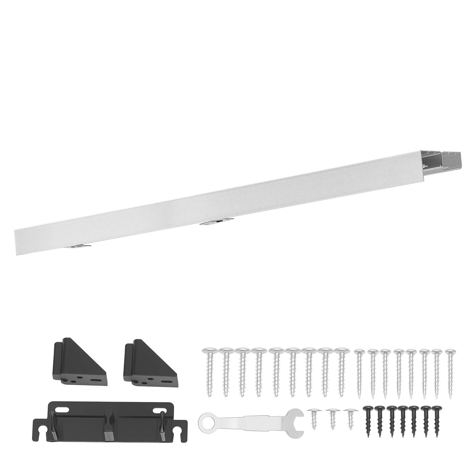 KFFKFF 4 ft Aluminum Alloy Bypass Sliding Door Hardware Kit, Dual-Track System for Smooth and Quiet Operation, Compatible with 1" to 1 3/4" Thick Doors, Fits 24" Wide 2-Door Closets,Easy Installation