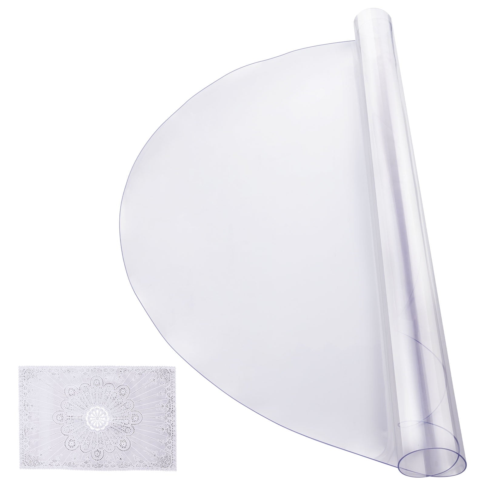 KFFKFF Protector de Mesa de PVC Transparente, 42x42 Pulgadas, Grosor de 2.0mm, Cubierta Redonda para Escritorio, Resistente Al Agua y FÃ¡cil de Limpiar, Ideal para Superficies de Oficina, Comedor y Mesita de Noche