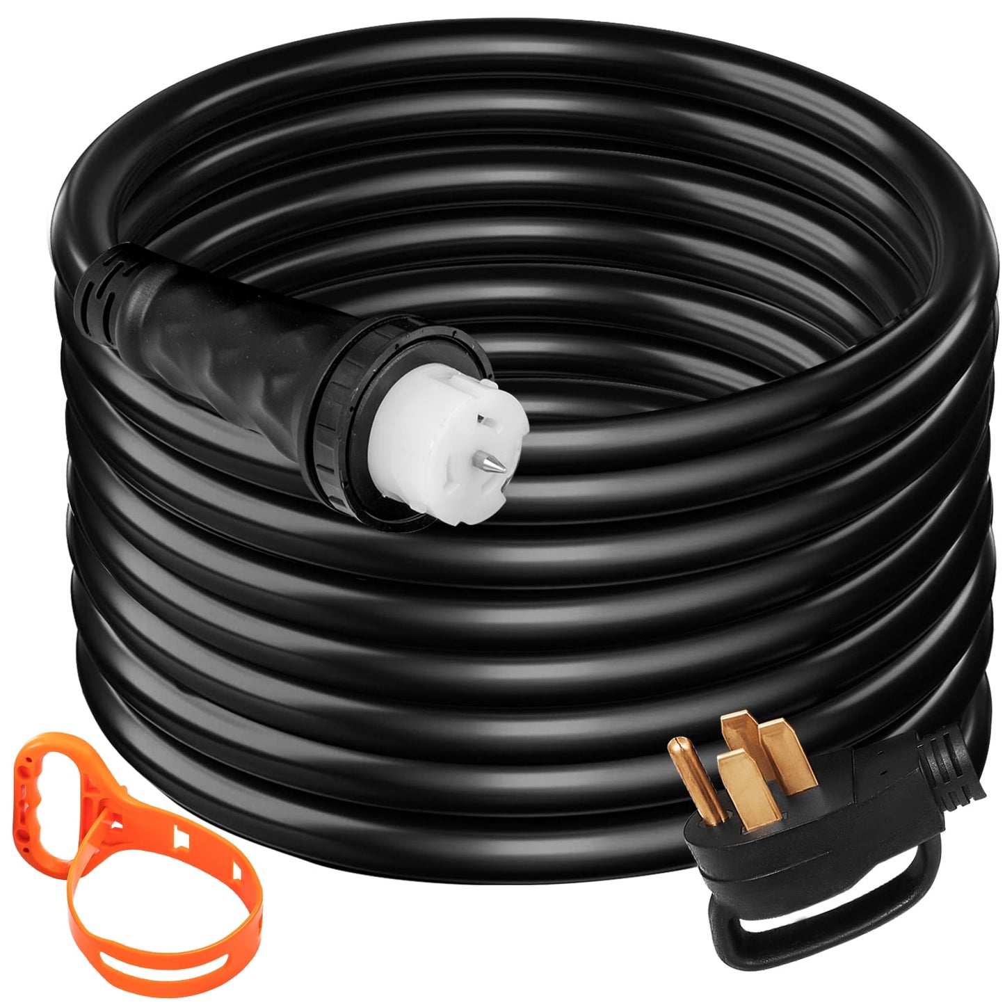 KFFKFF 15Ft 50 Amp Generator Extension Cord, STW 6/3 + 8/1 Durable Extension Cable for Generator, N14-50P & SS2-50R & CS6364 Power Cord with Twist Lock Connectors, 125V/250V