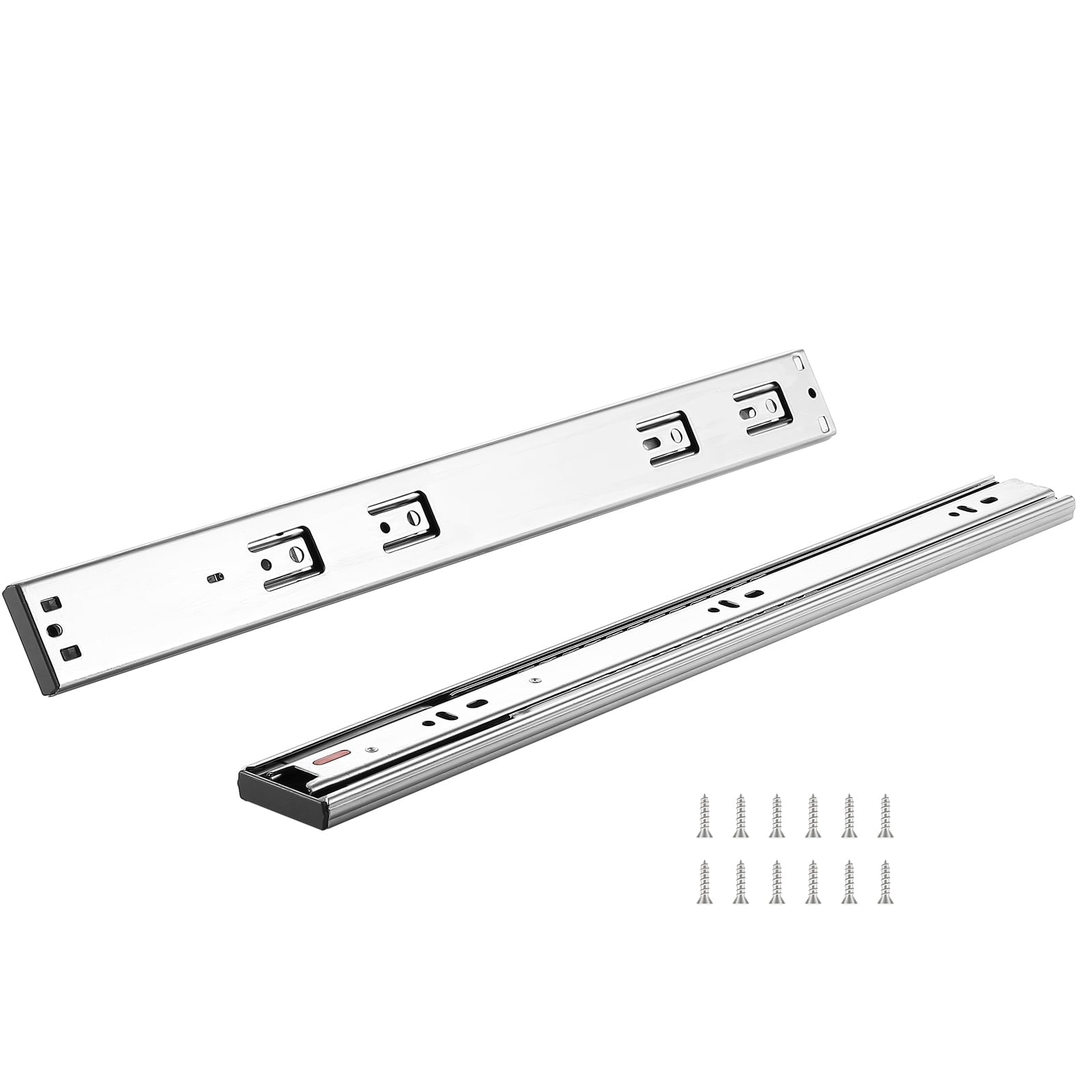 KFFKFF 6 Pairs of 18-Inch Side Mount Drawer Slides, Heavy-Duty Full Extension Steel Tracks with Soft-Close Mechanism, Quiet Ball Bearing Glides for Cabinets and Kitchens, 100 lbs Load Capacity