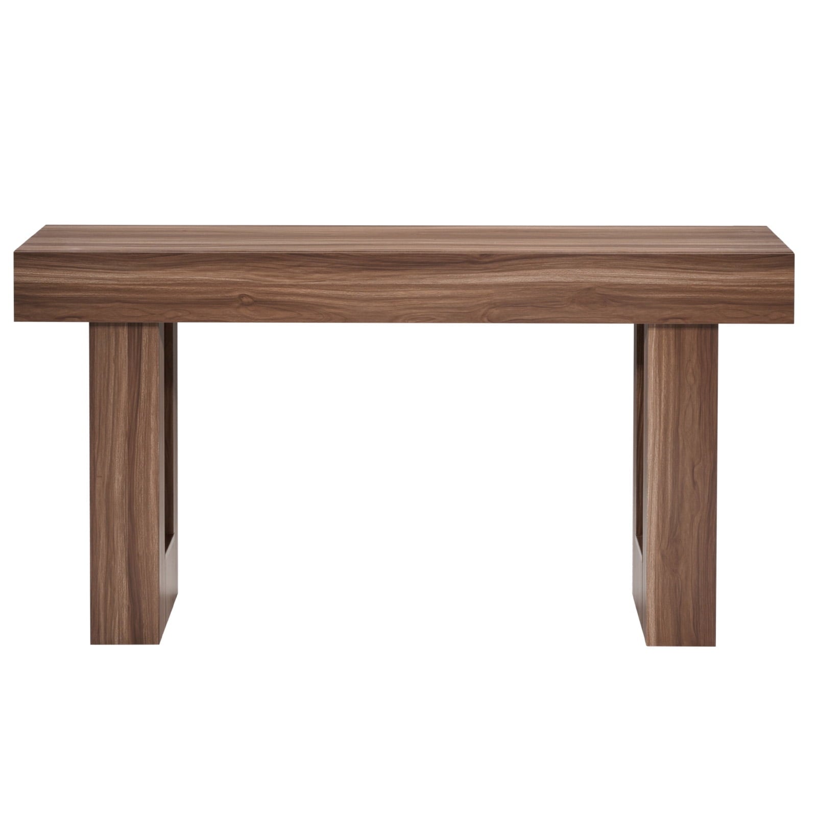 KFFKFF 63-inch Console Table, Wooden Rectangular Entryway Desk, Farmhouse-Style Sofa Table for Hallway, Bedroom, Living Room, or Foyer, Easy to Assemble, Brown