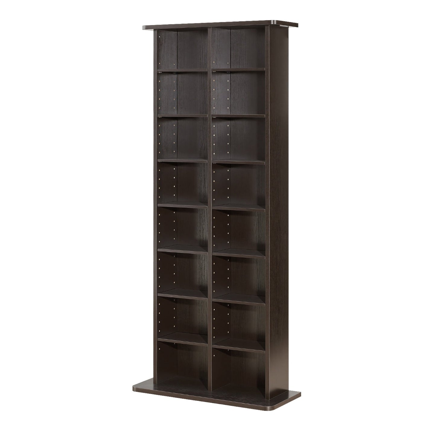 KFFKFF 8-Tier Media Storage Cabinet, 22.01 x 8.74 x 50.98 in Organizer for DVDs, CDs, Books, and Games, Multimedia Shelf for Living Room, Office, or Recording Space