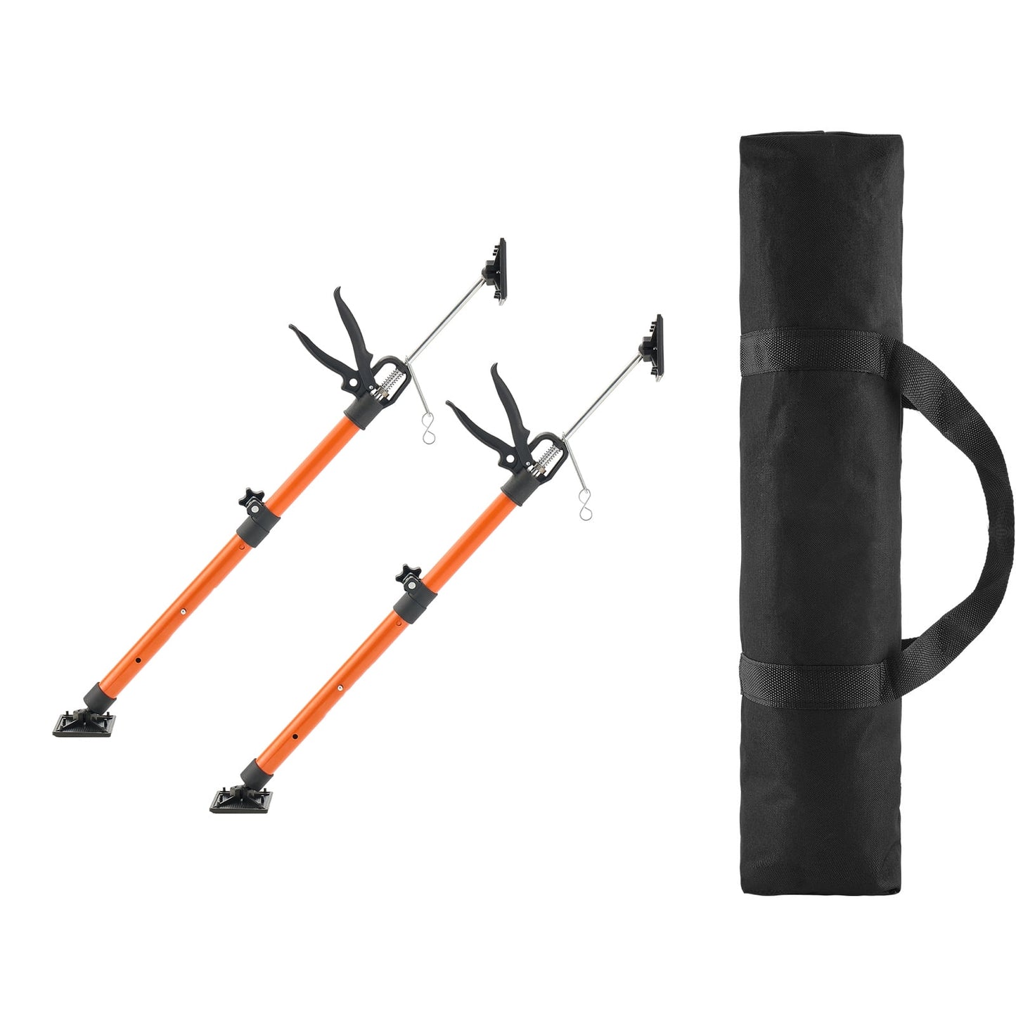 KFFKFF Adjustable Cabinet Support Poles, 2-Pack, 21.3-60 Inch Steel Telescopic Rods, Quick Support System with 154 lbs Capacity for Cabinet Installation, Drywall Lifting, and Cargo Stabilization