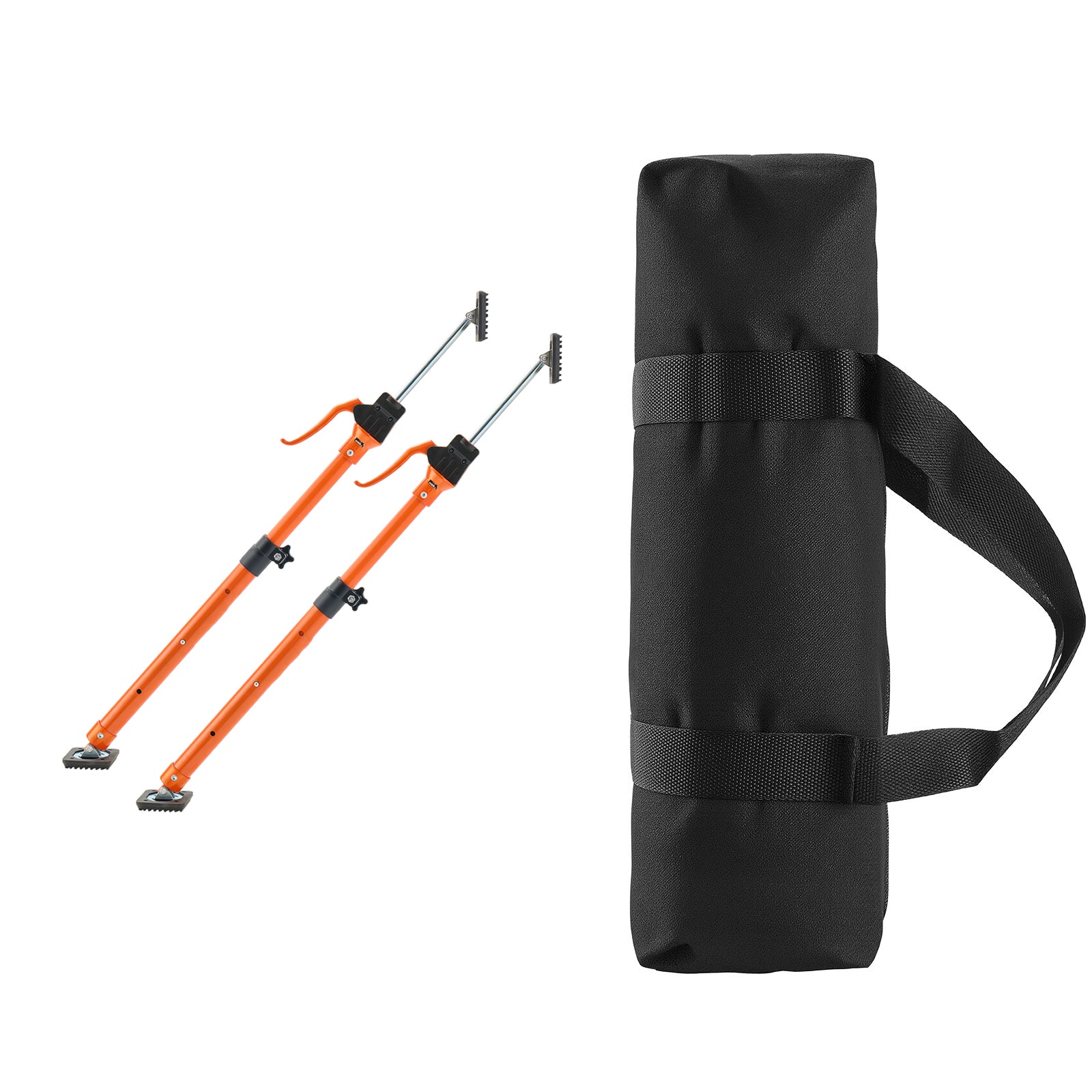 KFFKFF Adjustable Cabinet Support Poles, 2-Pack, 25.4-45.3 Inch Steel Telescopic Rods, Quick Support System with 220 lbs Capacity for Cabinet Installation, Drywall Lifting, and Cargo Stabilization
