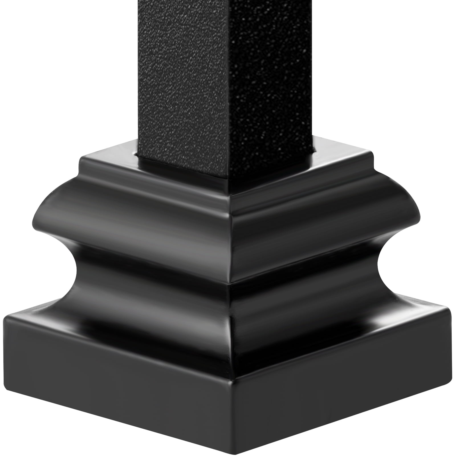 KFFKFF Aluminum Alloy Baluster Shoes with Screw Holes for 1/2 Inch Square Staircase Balusters, Satin Black Finish (50 Pcs)