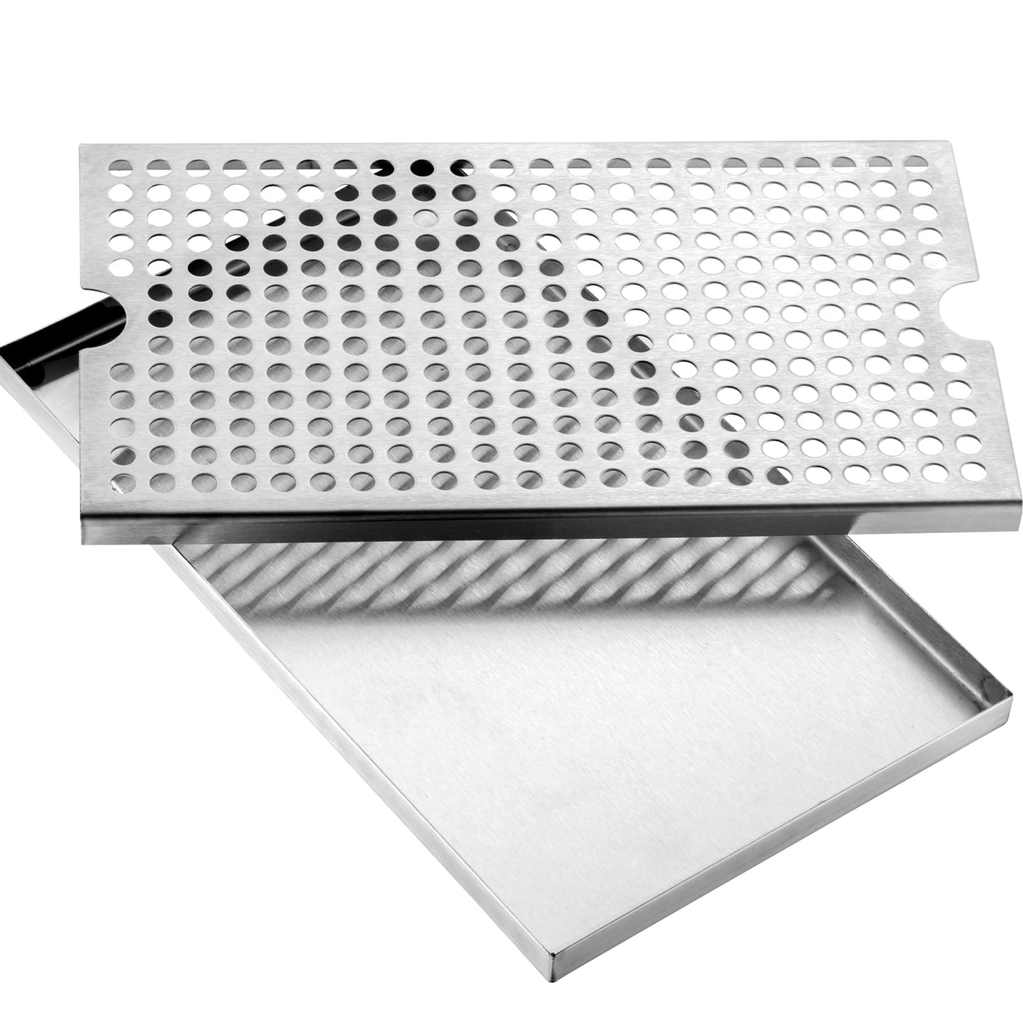 KFFKFF Beverage Spill Tray, Durable 304 Stainless Steel, includes 4 Anti-Slip Pads & Removable Top, Suitable for Hot/Cold Drinks, Ideal for Bars, Restaurants, Cafes, and Homes