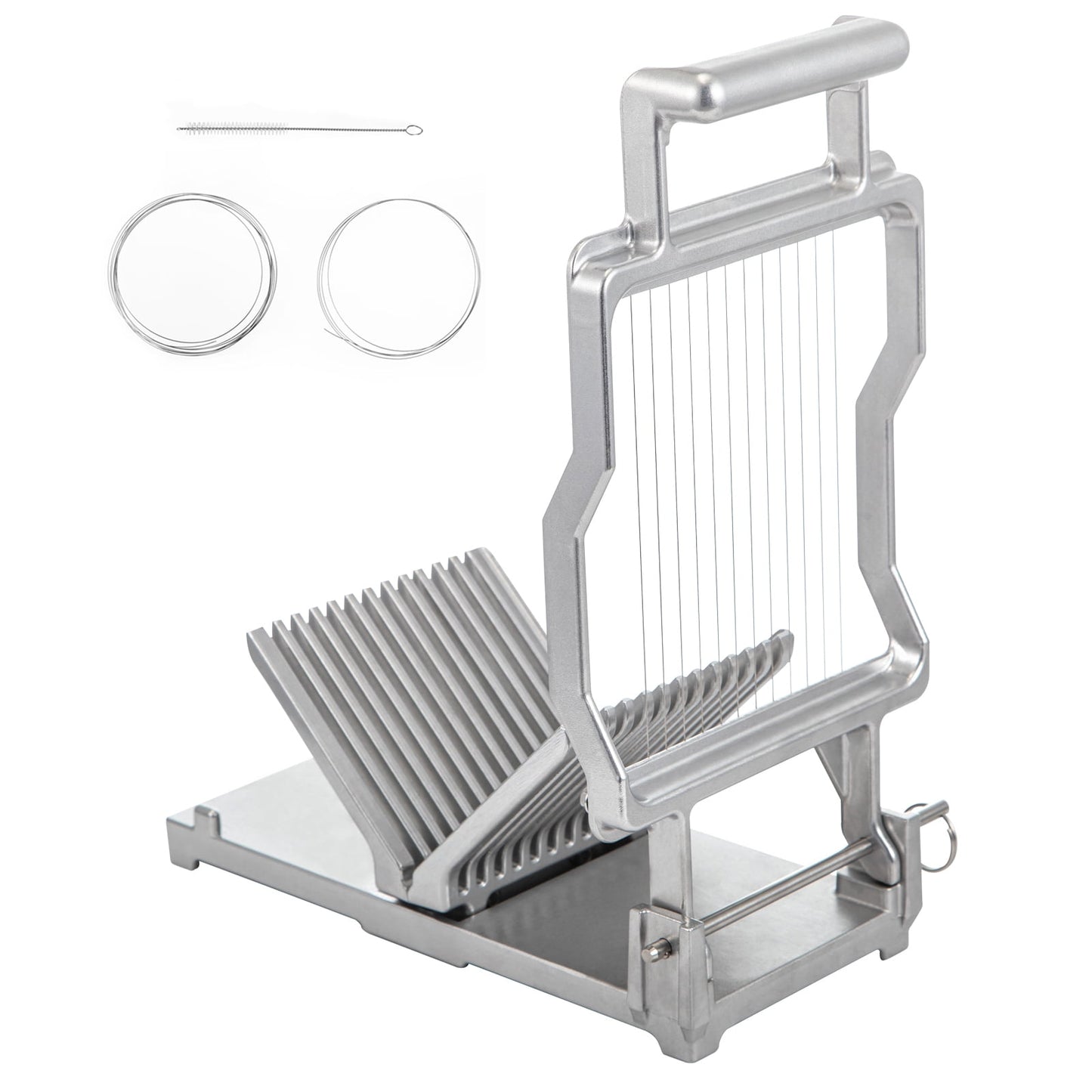 KFFKFF Cheese Slicer with Interchangeable 1cm & 2cm Wires, Durable Aluminum Alloy Frame and 304 Stainless Steel Cutting Wires, Versatile Kitchen Tool for Slicing Cheese and Butter