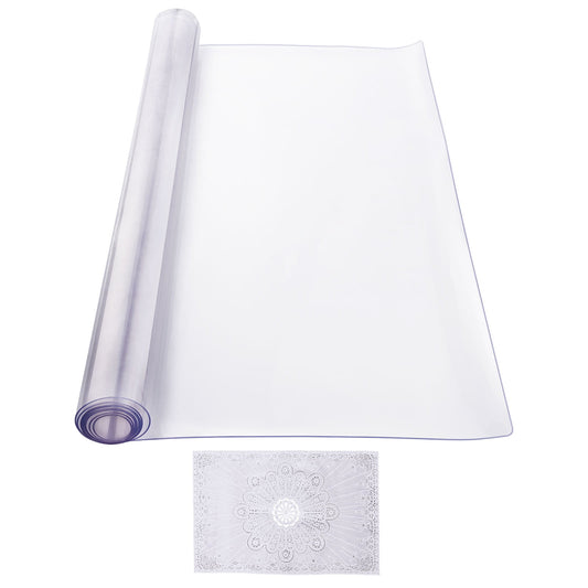 KFFKFF Clear PVC Table Covering, Dimensions 42 x 60 Inch, Thickness 2.0 mm, Rectangular Table Protection, Desk Mat, Resistant to Water, Simple to Clean, Suitable for Office, Dining Room, Dresser