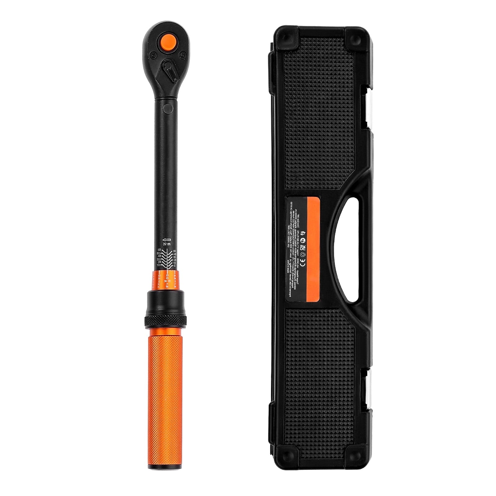 KFFKFF Click Torque Wrench Set, 3/8 Inch Drive, 5-60 N.m/3.7-44.3 lbf.ft, Dual-Direction, 72-Tooth, Â±3% Accuracy, Includes Sockets, Bits, Extension Bar, Spark Plug Sockets