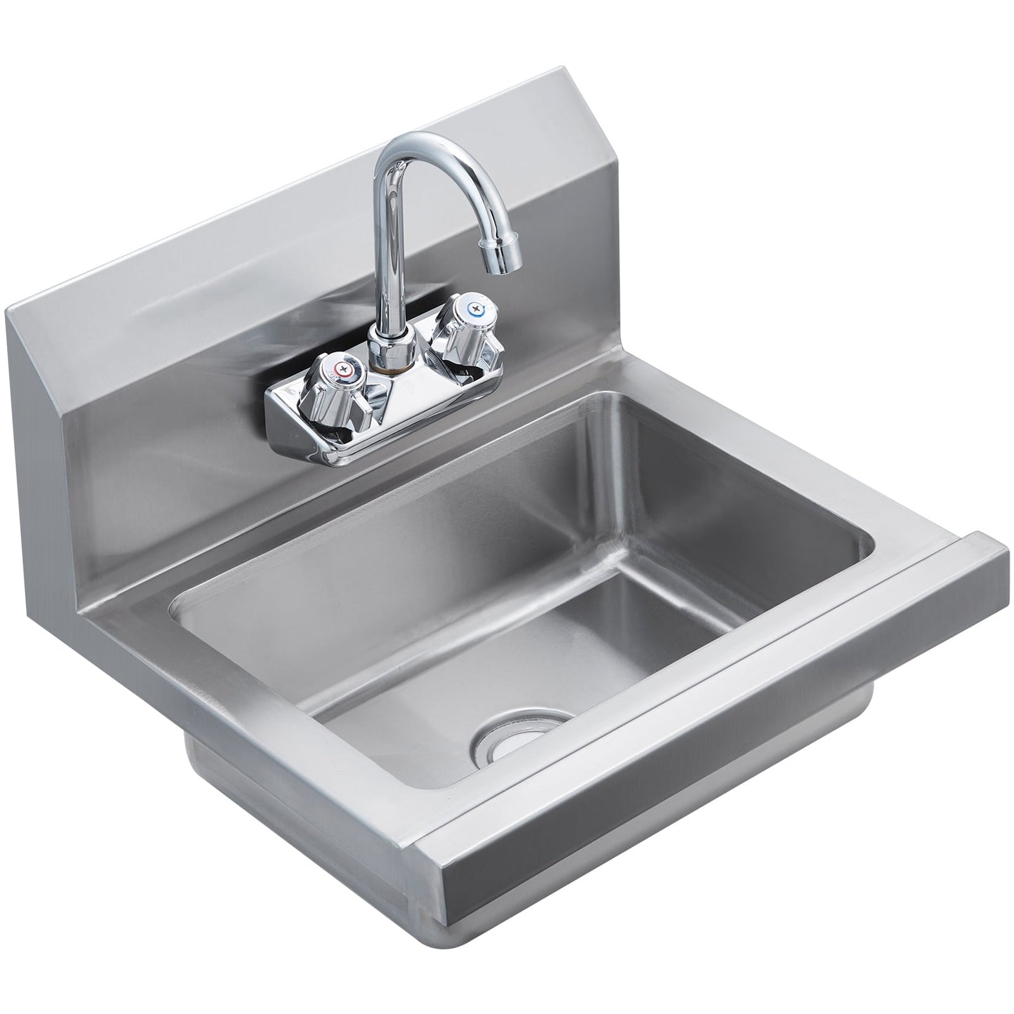 KFFKFF Commercial Hand Wash Sink Wall Mount Basin 17"x12.8" Stainless Steel