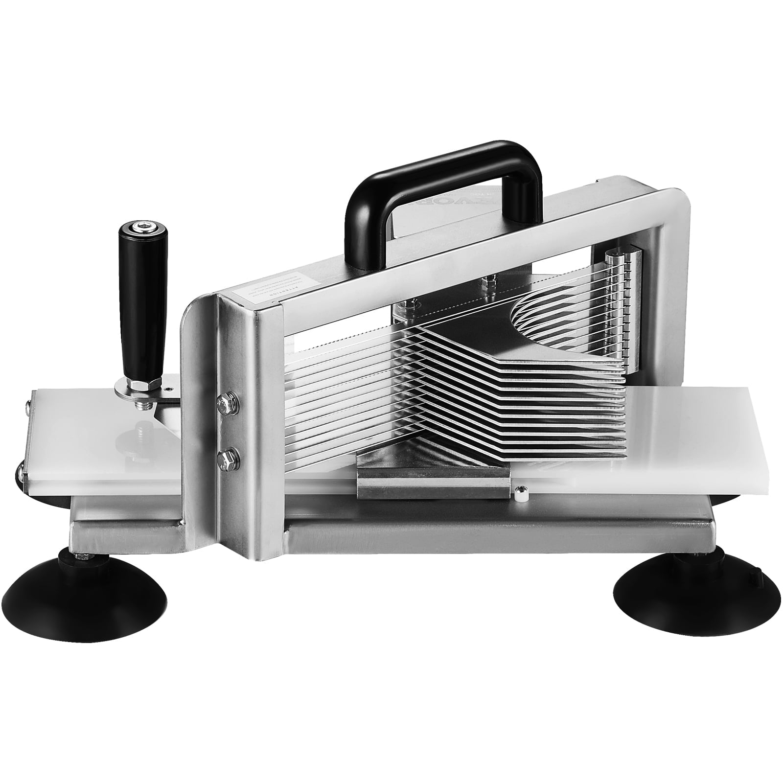 KFFKFF Commercial Tomato Slicer, 3/16 inch Manual Vegetable Cutter, Stainless Steel Heavy Duty Slicing Machine with Non-slip Feet, Ideal for Tomatoes, Cucumbers, and Bananas