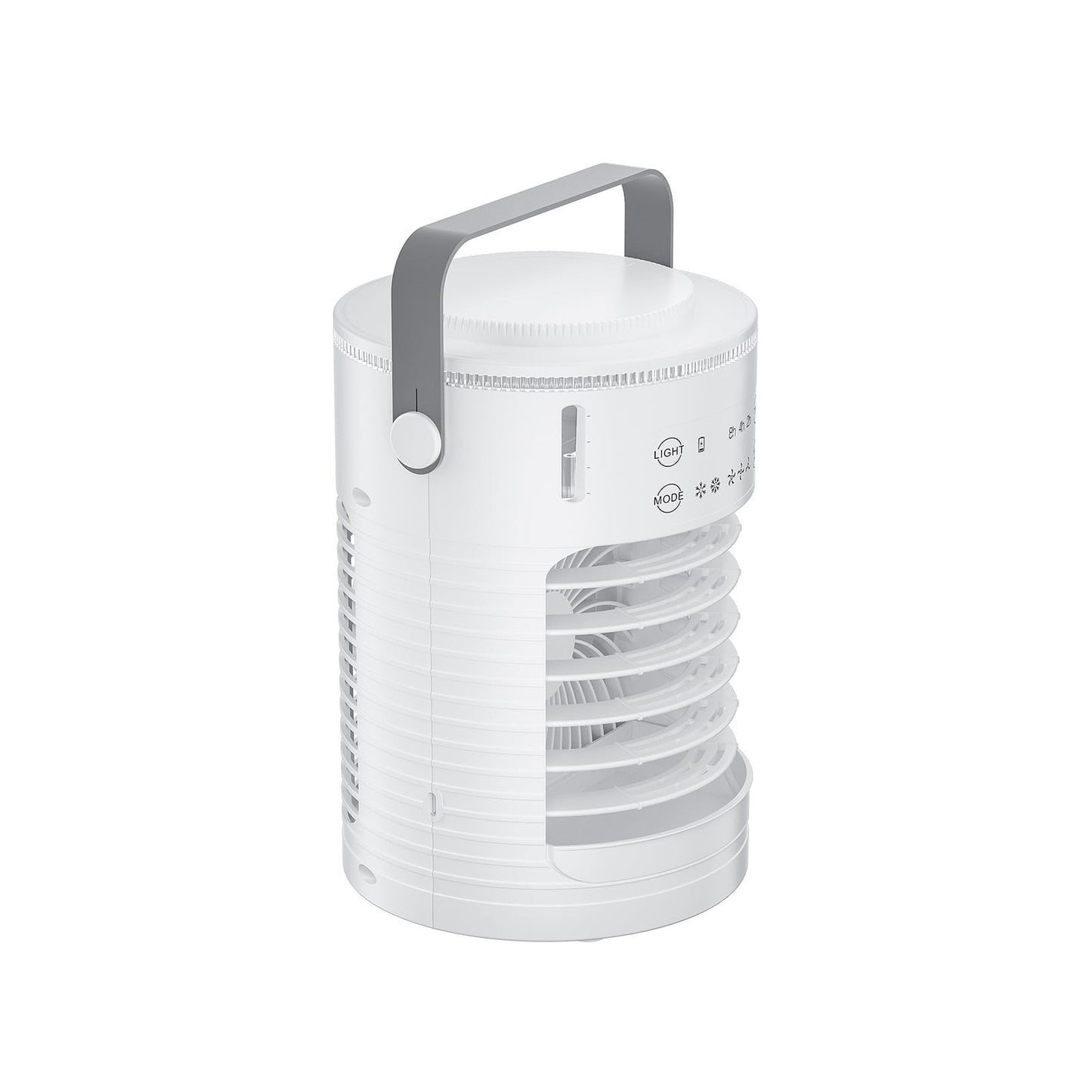 KFFKFF Compact Air Conditioning Unit, Multipurpose 4-Function Air Cooling Device, Trio-Speed Small Air Conditioner with Intelligent Timing, 600ml Liquid Reservoir, Seven-Hued Illumination