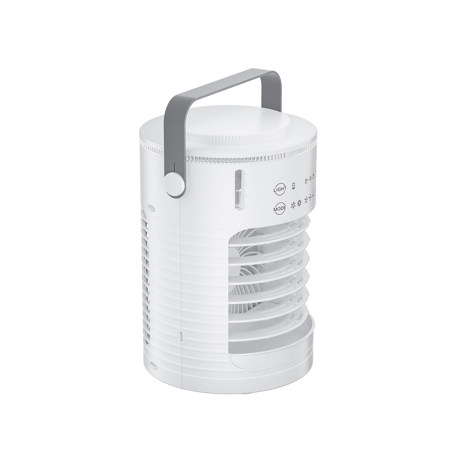 KFFKFF Compact Air Conditioning Unit, Multipurpose 4-Function Air Cooling Device, Trio-Speed Small Air Conditioner with Intelligent Timing, 600ml Liquid Reservoir, Seven-Hued Illumination