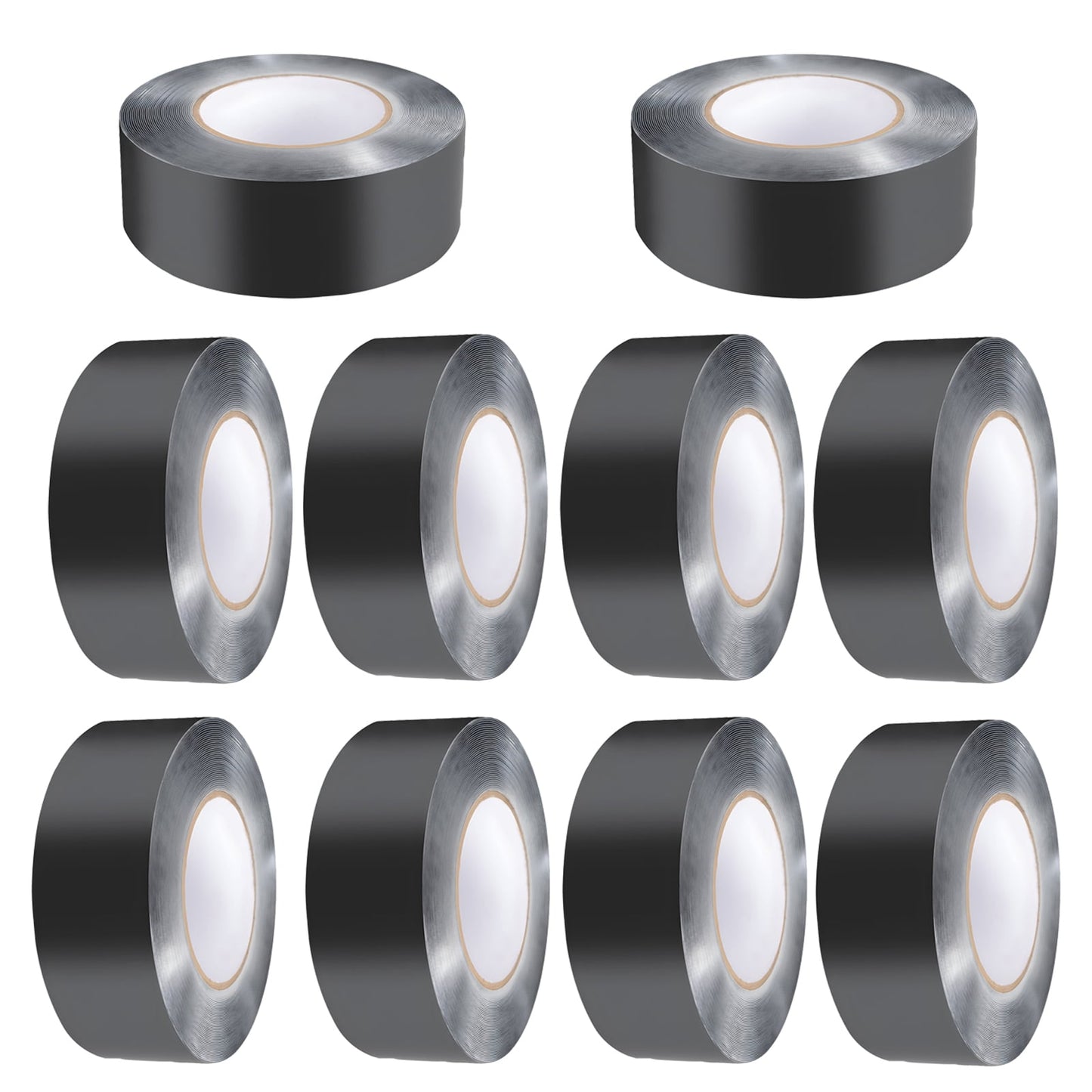 KFFKFF Deck Joist Tape, 2 in x 50 ft, 10 Rolls, Durable Waterproof Butyl Flashing Tape for Decking, Self-Stick, Suitable for Wood Decks, Beams, Roofs, RVs, Home, and Pipe Repairs, Black