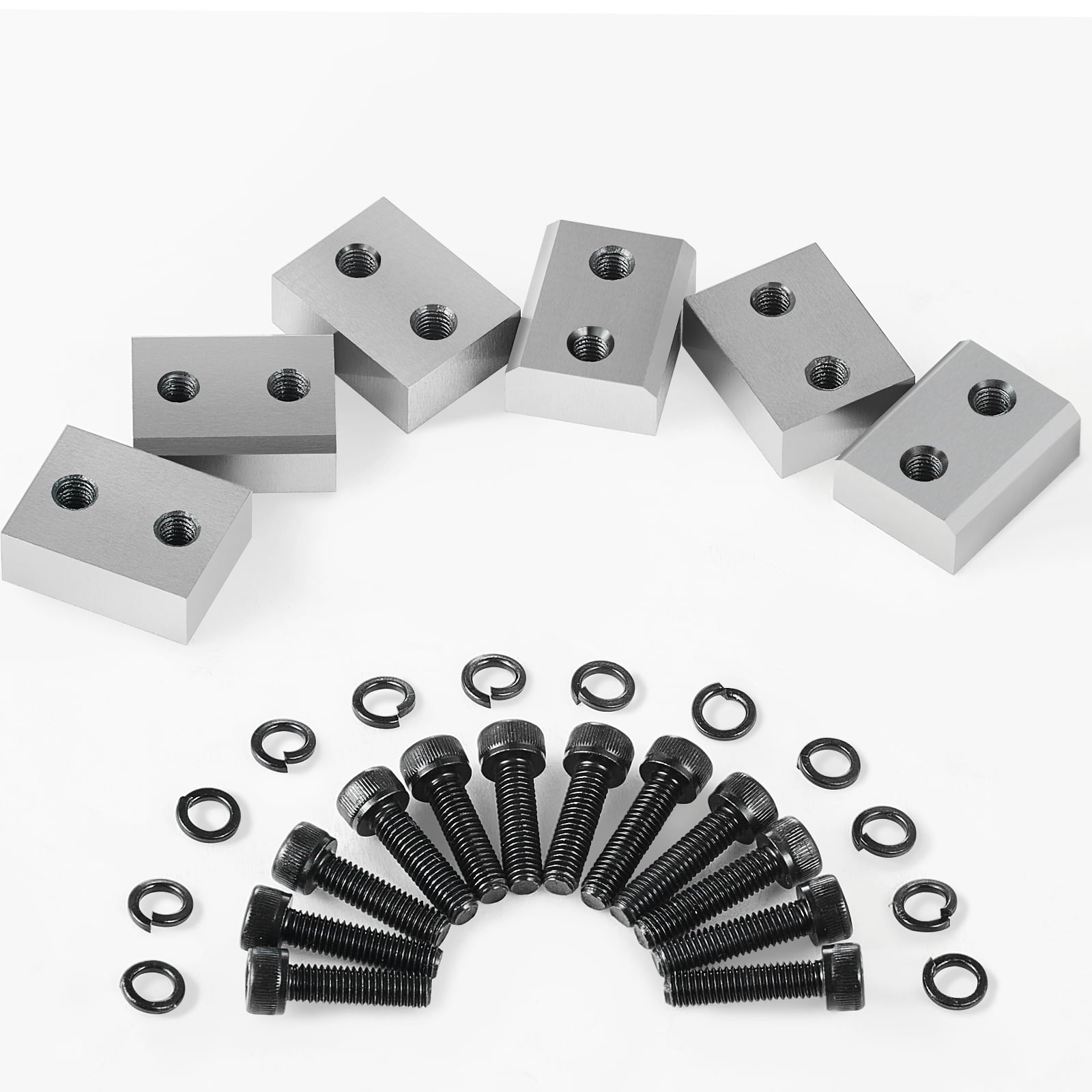 KFFKFF Electric Rebar Cutter Replacement Blades, 6 PCS 25mm (1 inch) Cutting Diameter, HRC58-60 Hard Hydraulic Blades with 12 Hexagon Screws and 12 Spring Washers, Compatible with RC-25 Model