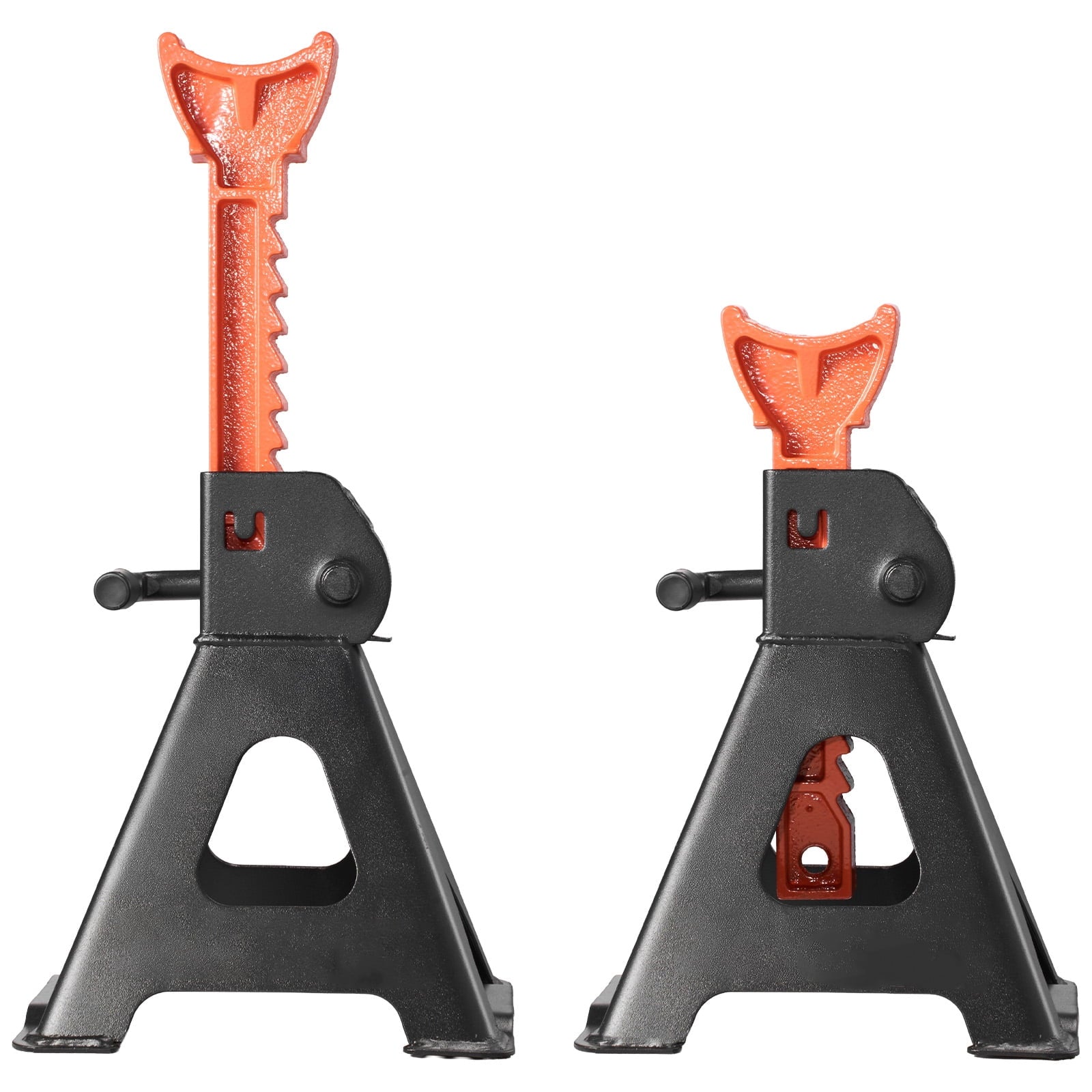 KFFKFF Heavy Duty Steel Jack Stands, 3 Ton (6,600 lbs) Capacity, Adjustable Height from 10.8 to 16.3 inches, Secure Locking Mechanism for Lifting SUVs, Pickups, Cars, and UTVs/ATVs, Set of 2
