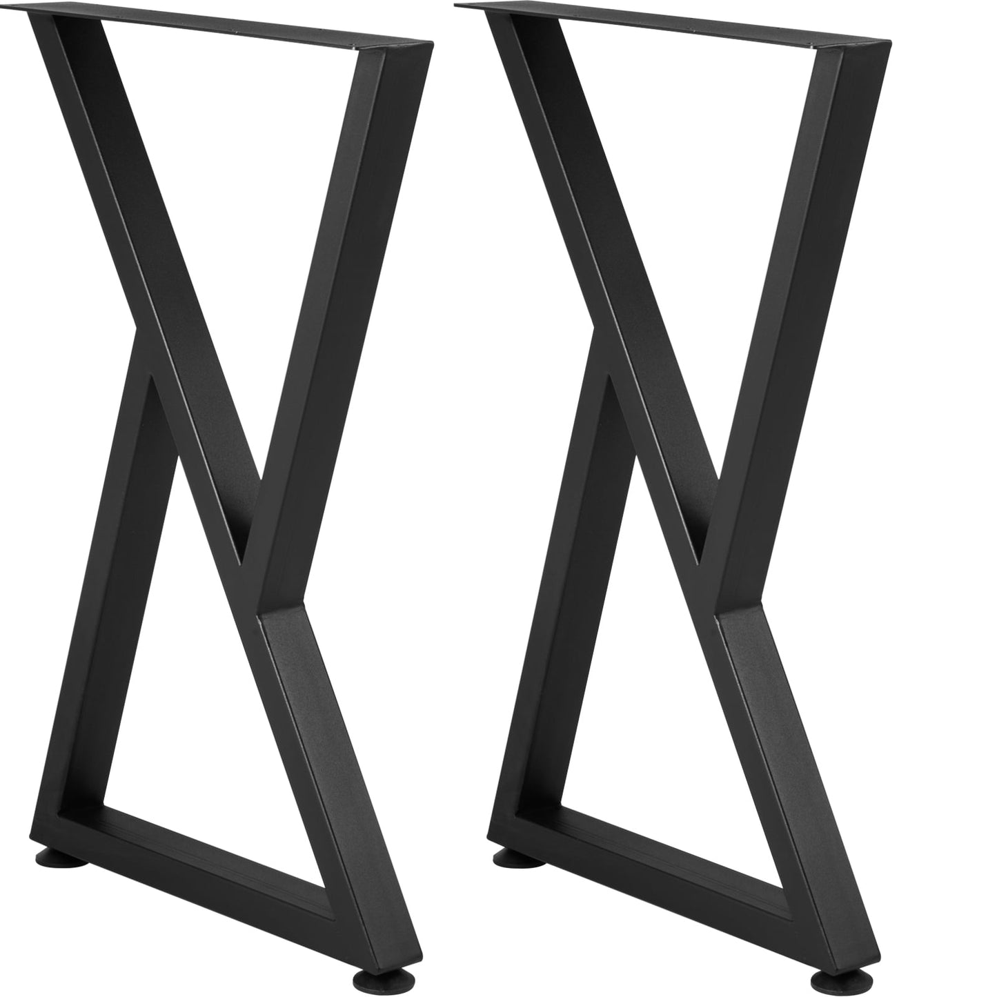 KFFKFF Iron Table Legs 28 x 18 Inch Pair TZZT-2818 Z Shape Steel Furniture Supports Heavy Duty Black (2 Pack)