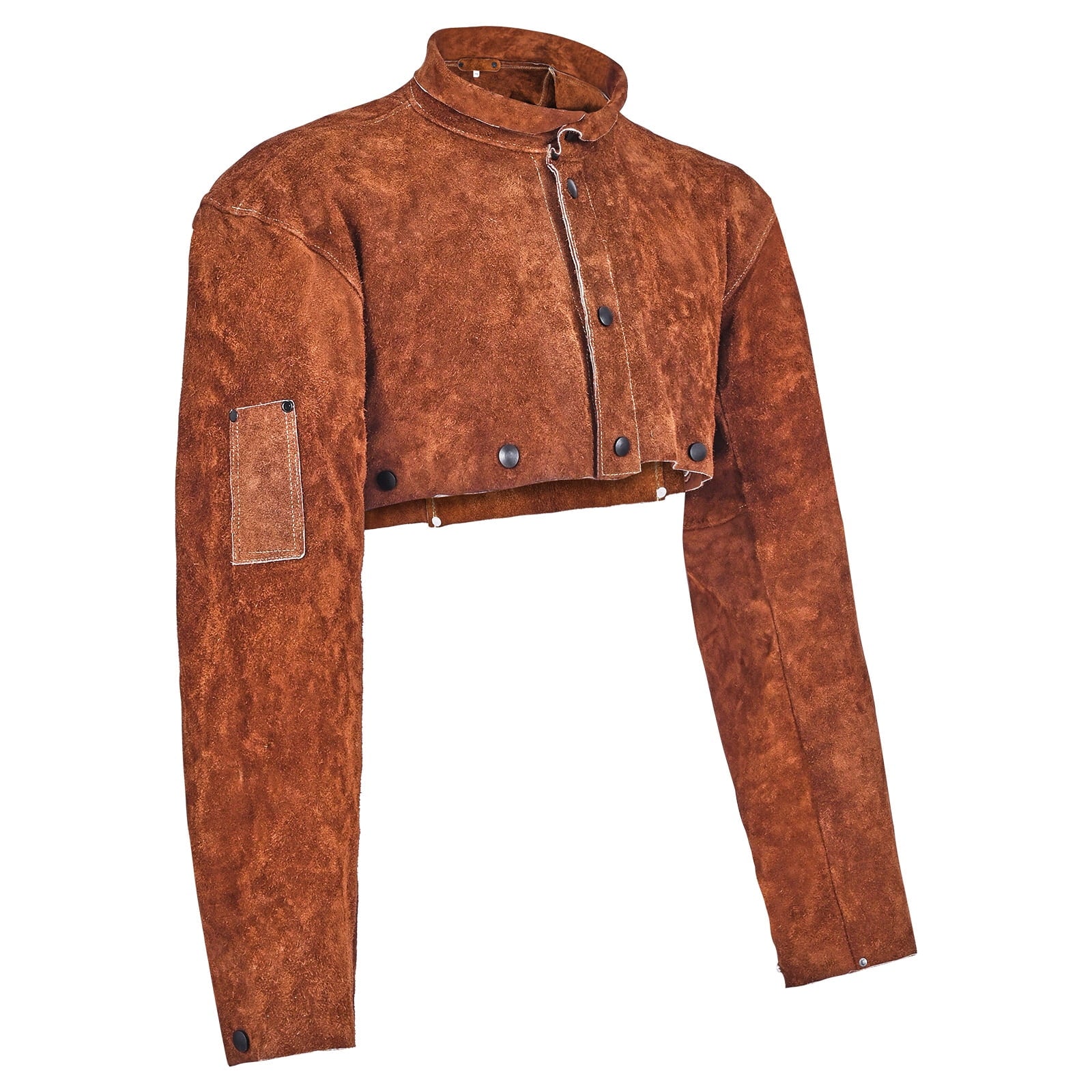 KFFKFF Leather Welding Cape Sleeve, Durable Flame-Resistant Cowhide Safety Sleeves for Men and Women, Heat-Resistant Protection for Welding, Blacksmithing, Woodworking, Gardening, XL Size