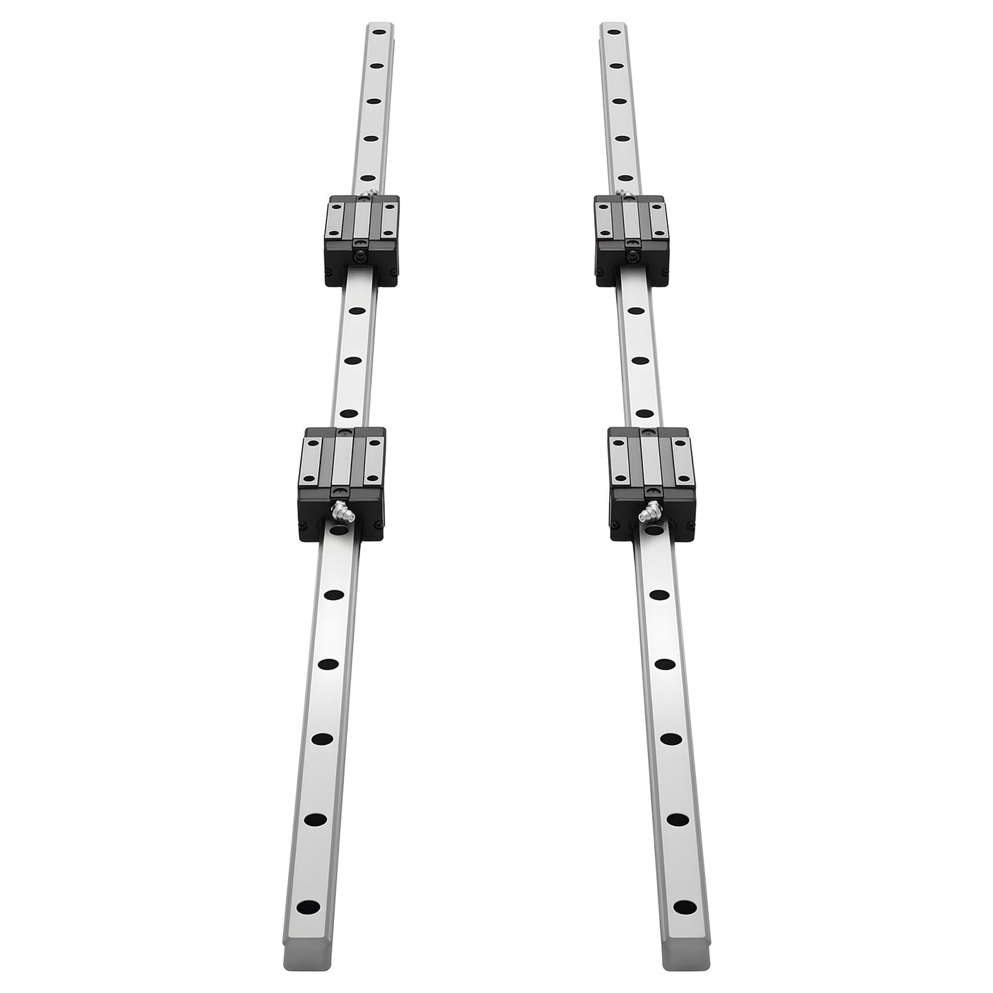 KFFKFF Linear Rail Guide Kit, HGR20, Includes 2 Pieces of 1000 mm (39.4 inch) Rails and 4 Bearing Slide Blocks, Durable and Accurate Design for DIY Projects, CNC Routers, Lathes, Mills