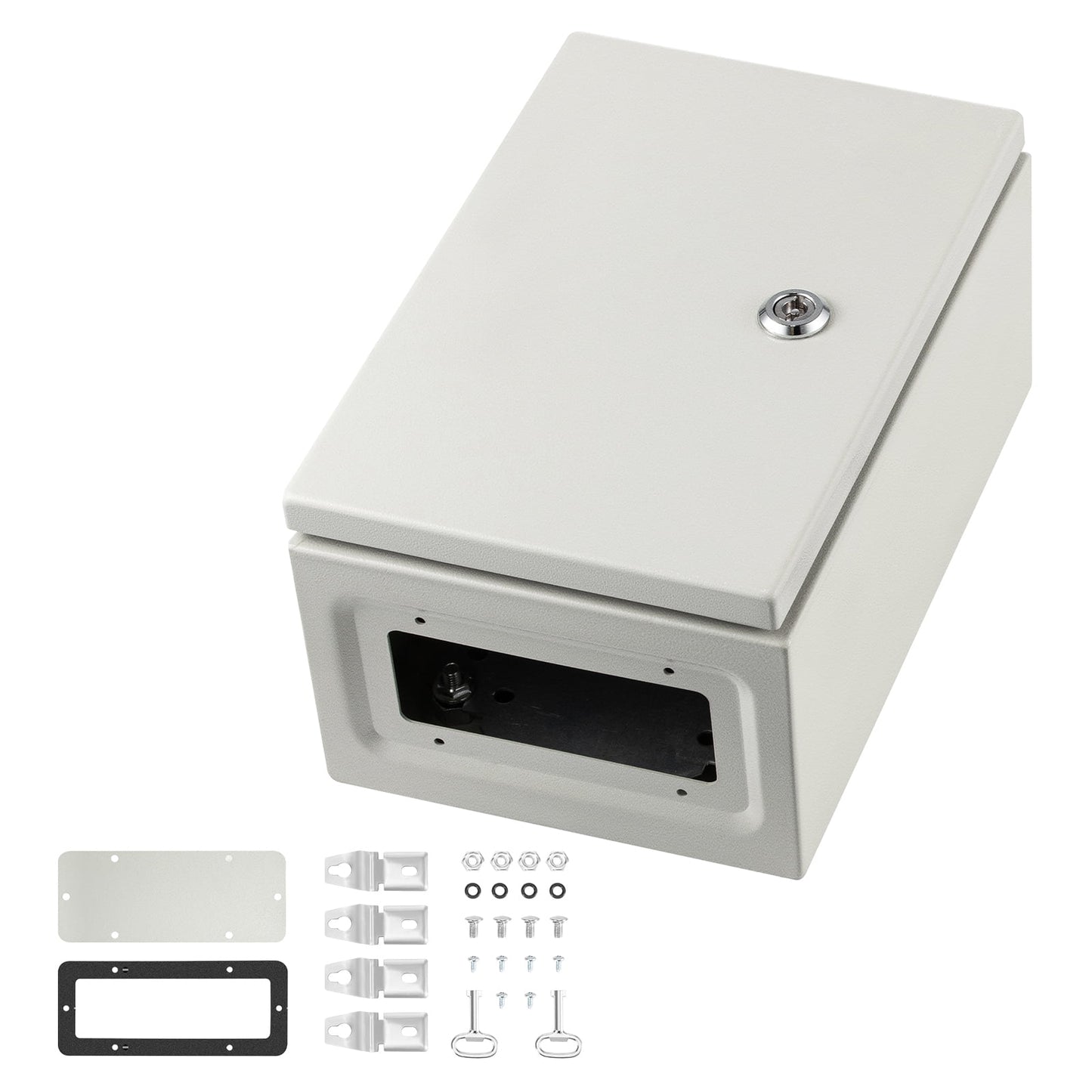 KFFKFF NEMA Metal Housing 12Ã—8Ã—6, NEMA 4X Metallic Electric Container, IP66 Resistant to Water & Dust, Exterior/Interior Electric Connection Box, Comes with Fixing Panel
