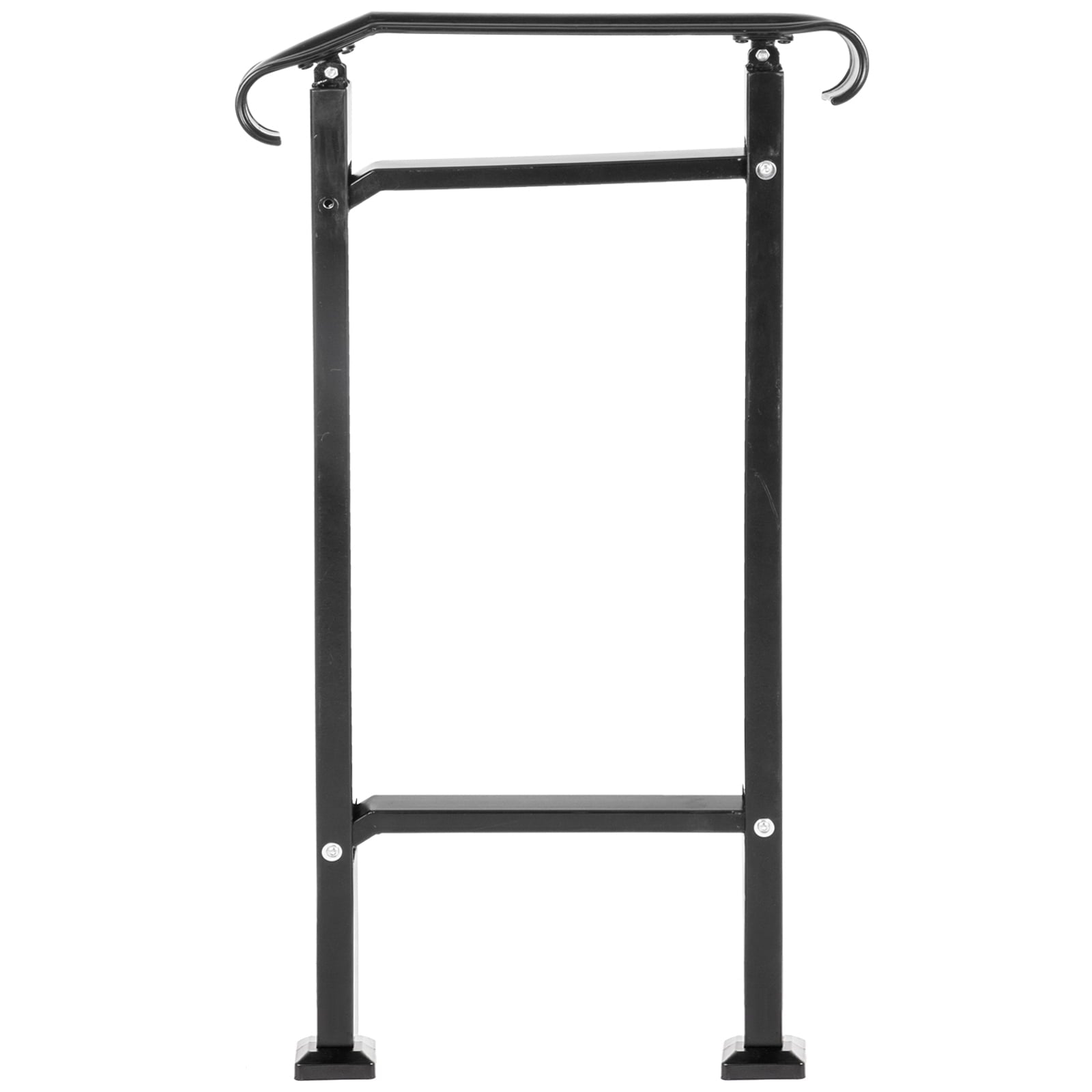 KFFKFF Outdoor Stair Railing, Suitable for 1-2 Steps, Wrought Iron Handrail with Adjustable Design, Black Hand Rail for Wooden or Concrete Stairs, Includes Installation Kit