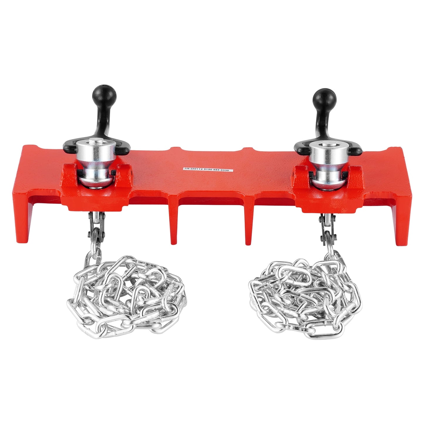 KFFKFF Pipe Welding Vise, Adjustable 1/2" to 8" Clamp with Dual Chains & Crank Handles, Durable Cast Iron Tool for Various Pipe Applications