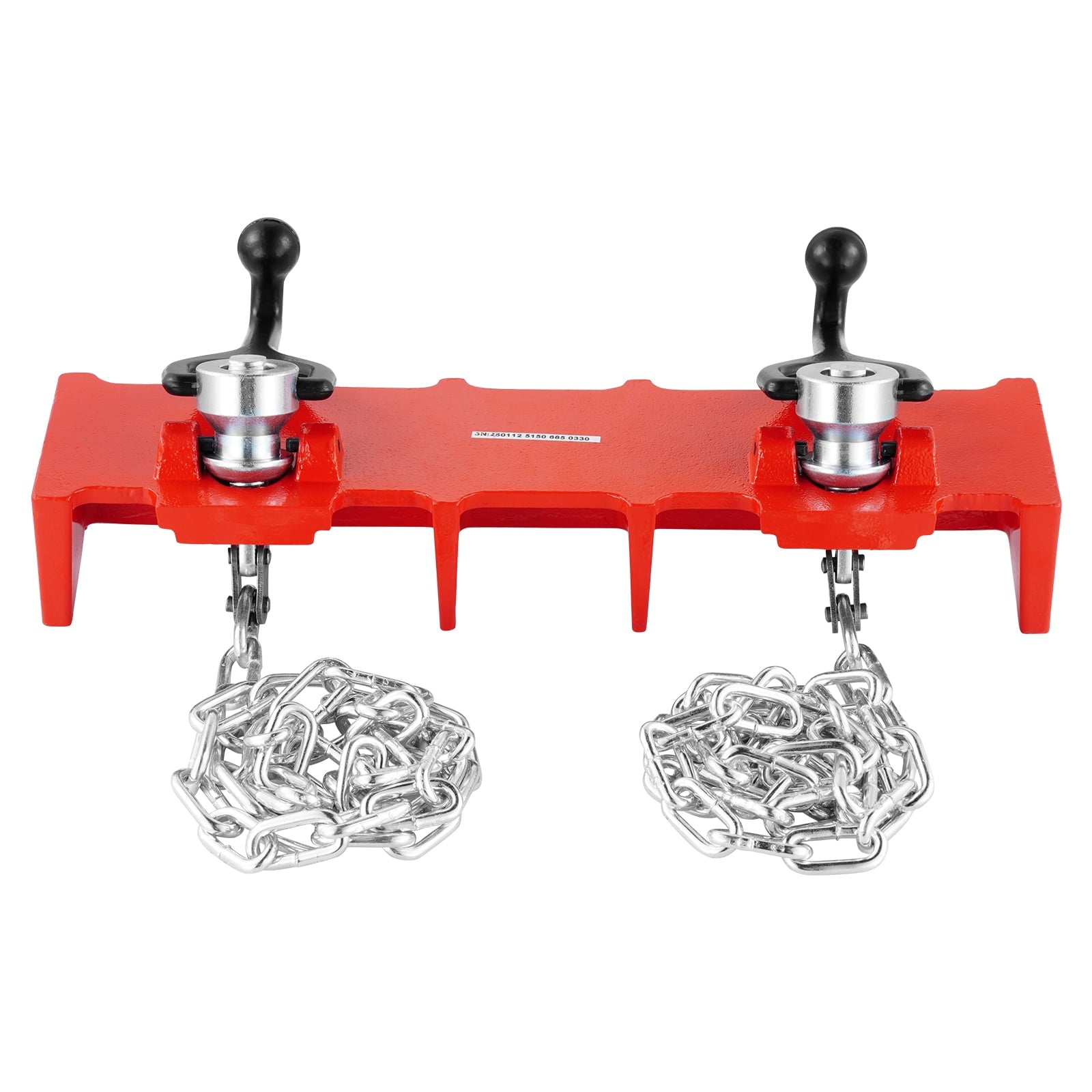 KFFKFF Pipe Welding Vise, Adjustable 1/2" to 8" Clamp with Dual Chains & Crank Handles, Durable Cast Iron Tool for Various Pipe Applications
