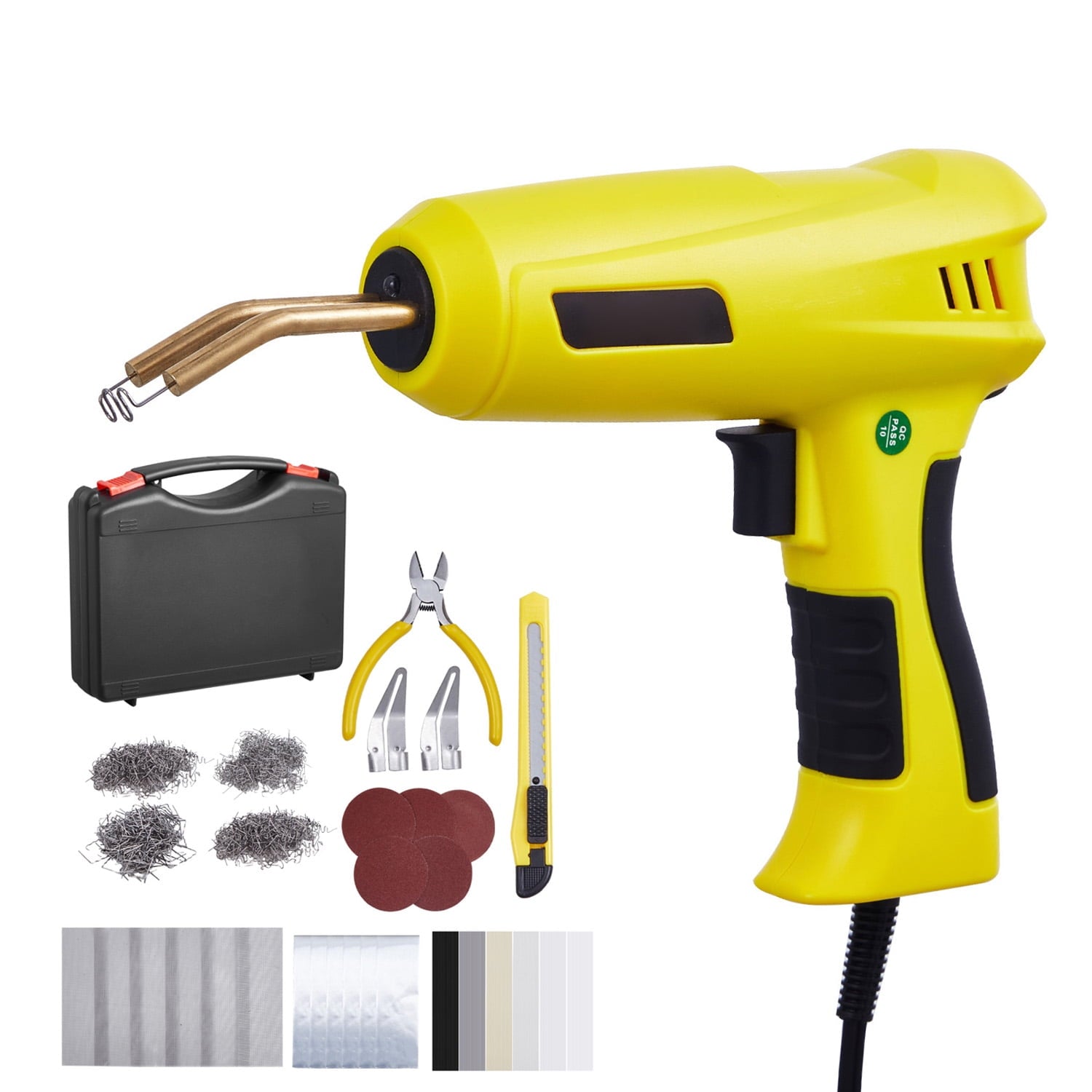 KFFKFF Polymer Fusion Set, 220W Polymer Fusion Tool with 800 Hot Fasteners & 56 Fusion Bars, Expert Hot Fastener Fusion Tool with LED Illumination, Portable Container for Canoe, Playthings