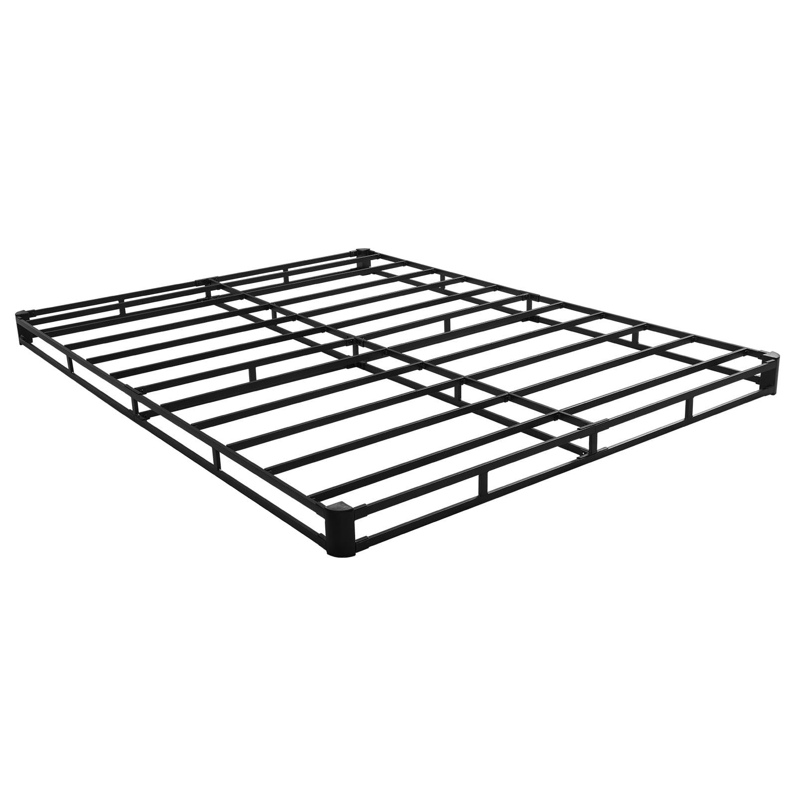 KFFKFF Queen Size Box Spring, Durable Metal Bed Frame with Removable Fabric Cover, Sturdy Mattress Foundation, 3500 lbs Weight Capacity, Simple Assembly, 79.1 x 59.4 x 4 Inches