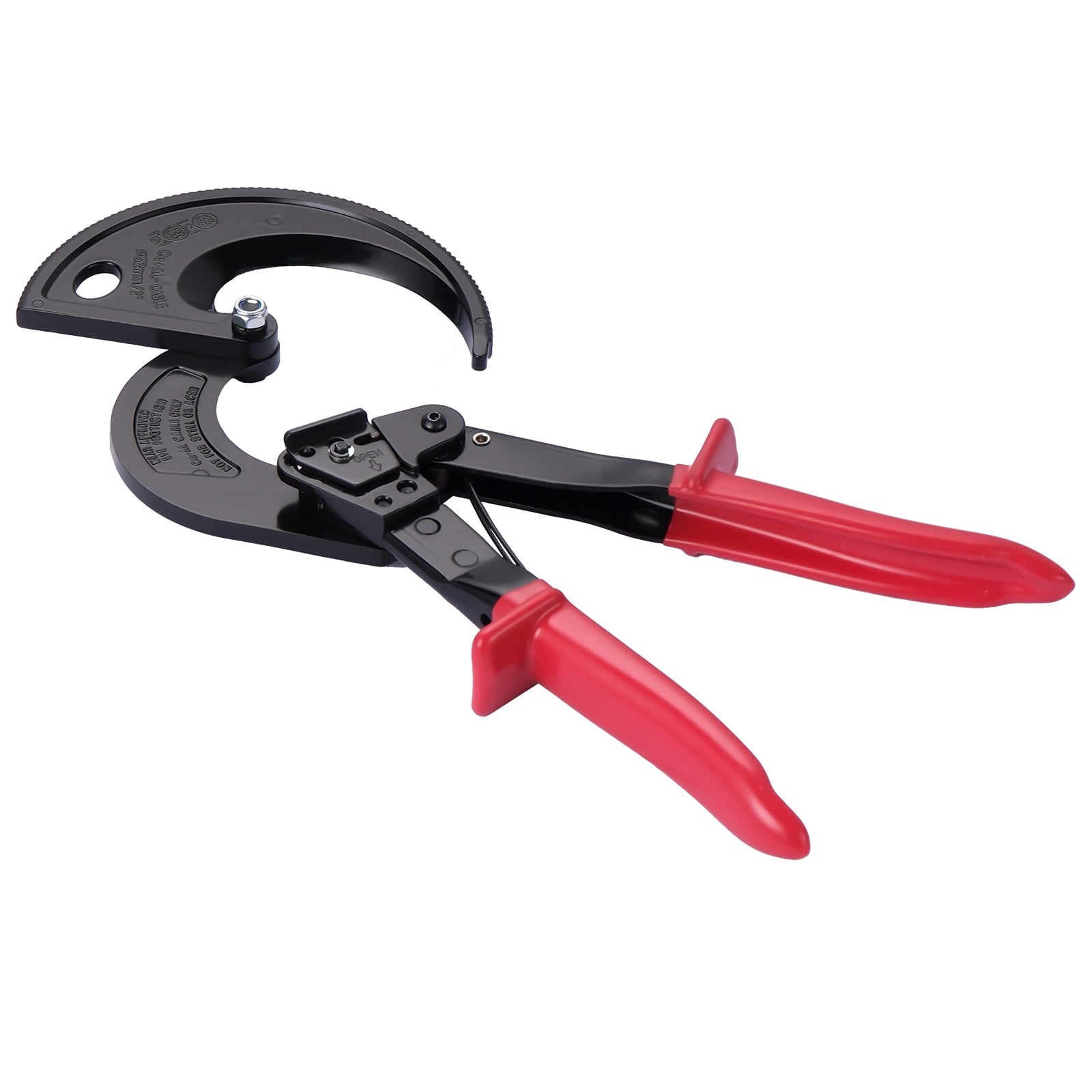 KFFKFF Ratcheting Cable Cutter with Spring Steel Blades, Insulated Handles, Quick-Release Mechanism, Heavy-Duty Tool for Cutting Copper and Aluminum Cables Up to 800 MCM / 400 mmÂ²