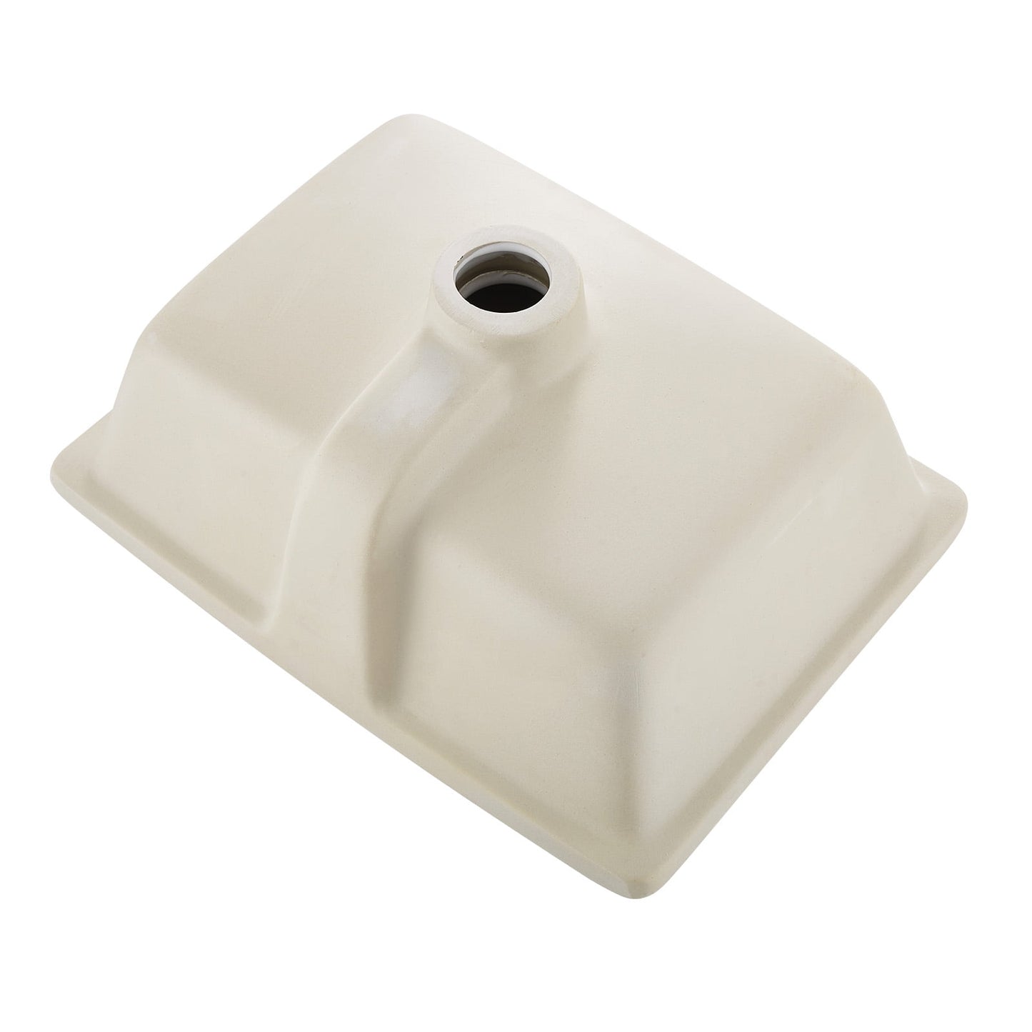 KFFKFF Rectangular Undermount Bathroom Sink, 15.75 x 12.01 Inch White Ceramic Vessel with Overflow, Under Counter Drop-In Modern Vanity Basin for Compact Spaces