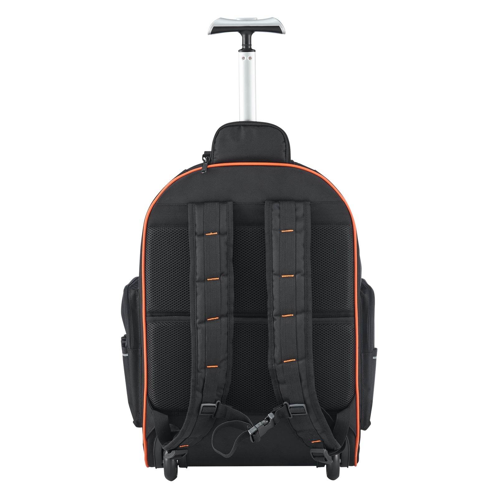 KFFKFF Rolling Tool Backpack with 110 lbs Capacity, 72 Pockets, Heavy-Duty Tool Bag on Wheels, Telescoping Handle & Sturdy Base, Organizer for Construction and Mechanics