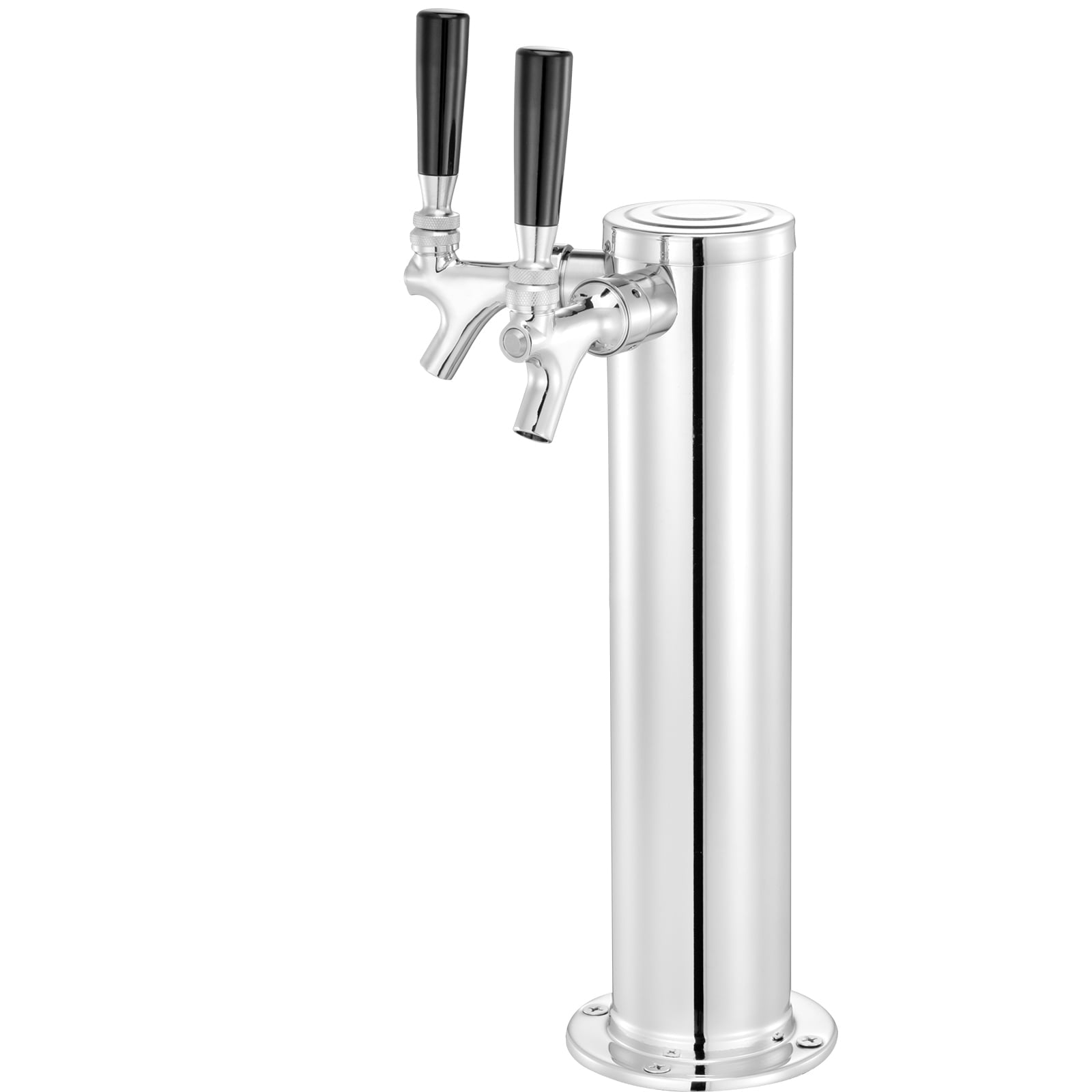 KFFKFF Stainless Steel Beer Tower with Dual Taps, Complete Kegerator Tower Setup, Includes Pre-Assembled Hoses & Self-Sealing Faucet Shanks, Ideal for Parties, Bars, Pubs, Restaurants