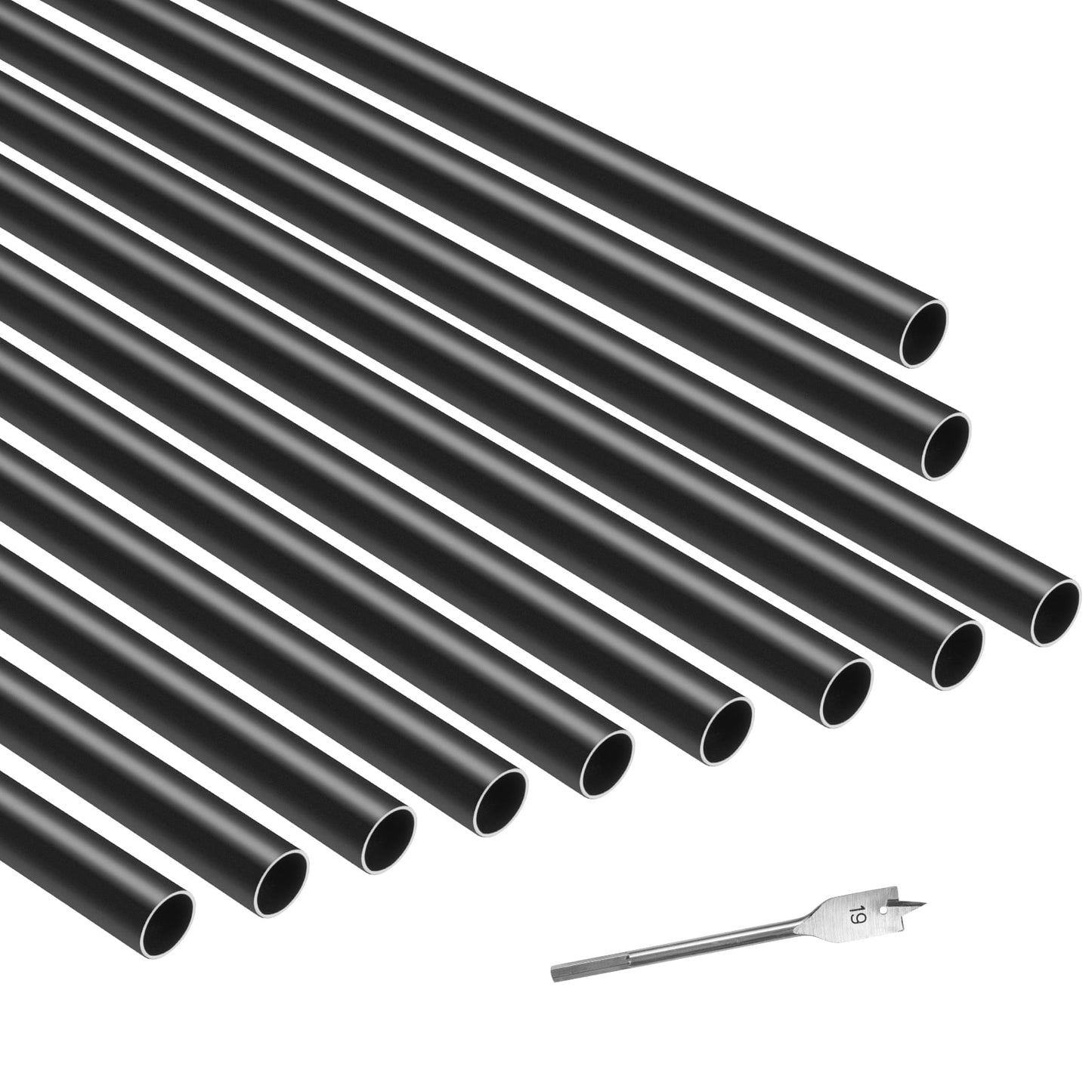 KFFKFF Stair Railing Spindles Set of 51, 36-Inch Aluminum Staircase Balusters, 3/4-Inch Weather-Resistant Circular Metal Railing, Robust Hollow Deck Railing Including #19 Drill Bit, Ideal for Stairs