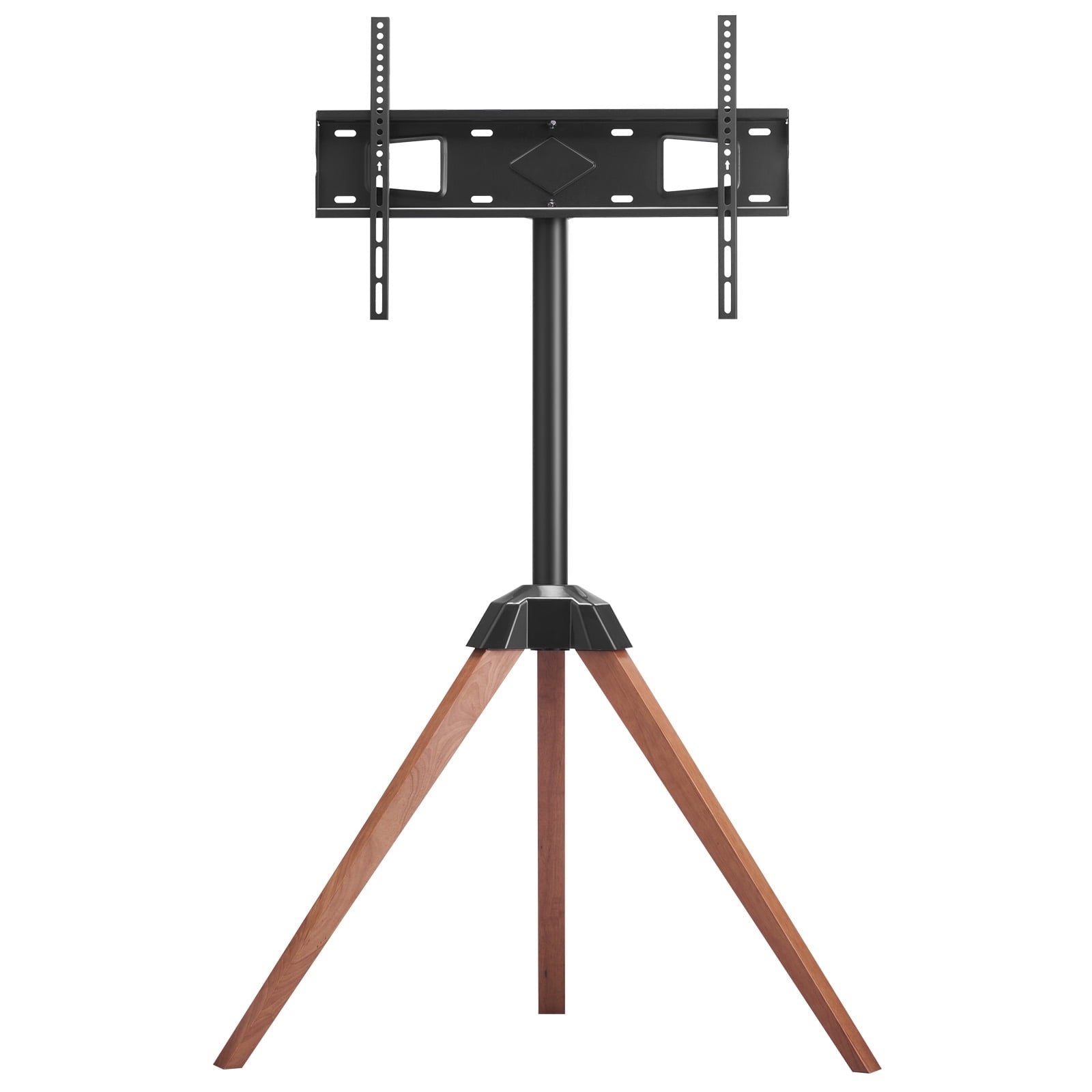 KFFKFF TV Stand with Tripod Easel, Tabletop TV Base for 40-65 inch Flat or Curved Screens, Weighing Up to 99 lbs, 18Â° Swivel Portable Design with Oak Wood Legs, Ideal for Bedroom
