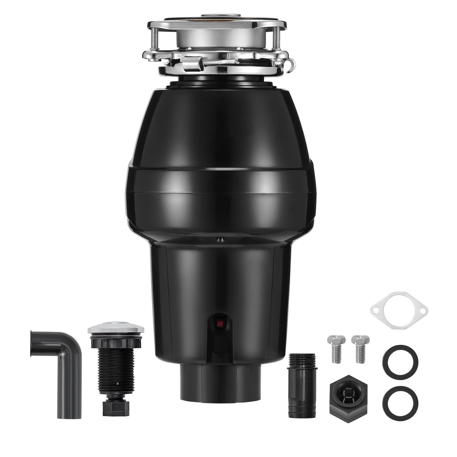KFFKFF Garbage Disposal, 1/2 HP 3450RPM Constant Operation Food Refuse Device, 3-Bolt Attachment Food Scraps Pulverizing System with Noise Diminishing, Electric Cable & Splash Protector